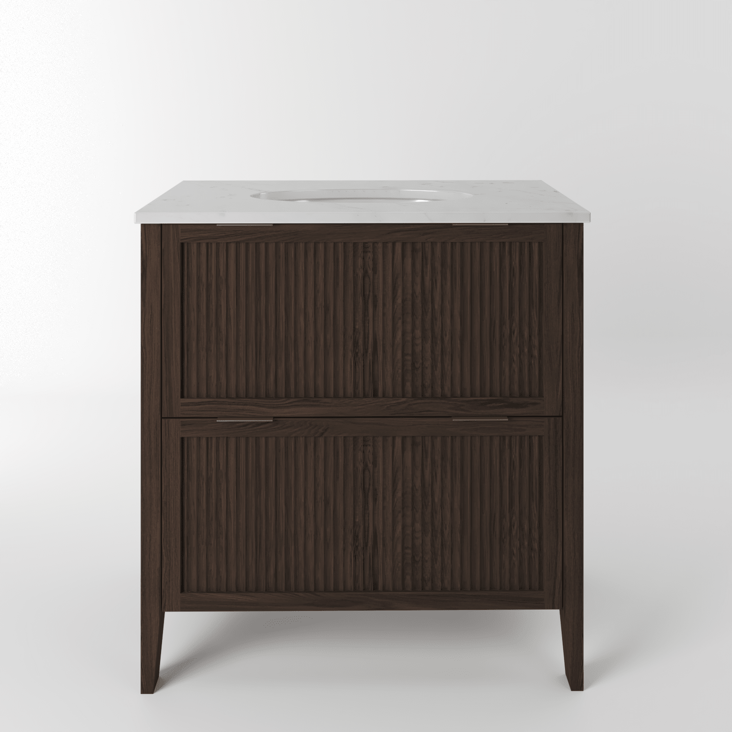 The Clifton | Undermounted | Oak Fluted Vanity 800mm | Dark Roast - Mockridge Design