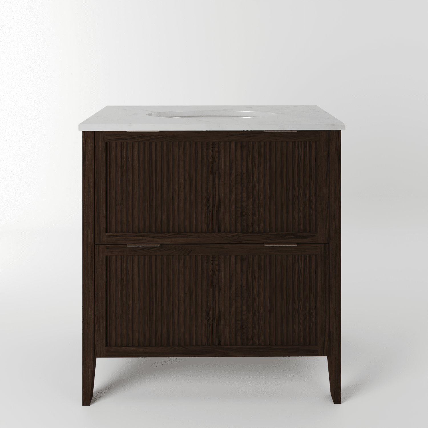 The Clifton | Undermounted | Oak Fluted Vanity 800mm | Espresso - Mockridge Design