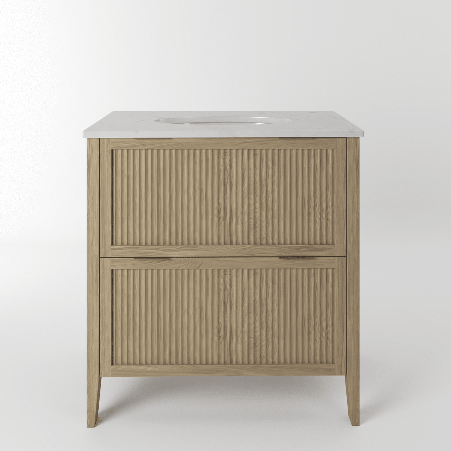 The Clifton | Undermounted | Oak Fluted Vanity 800mm | Macchiato - Mockridge Design