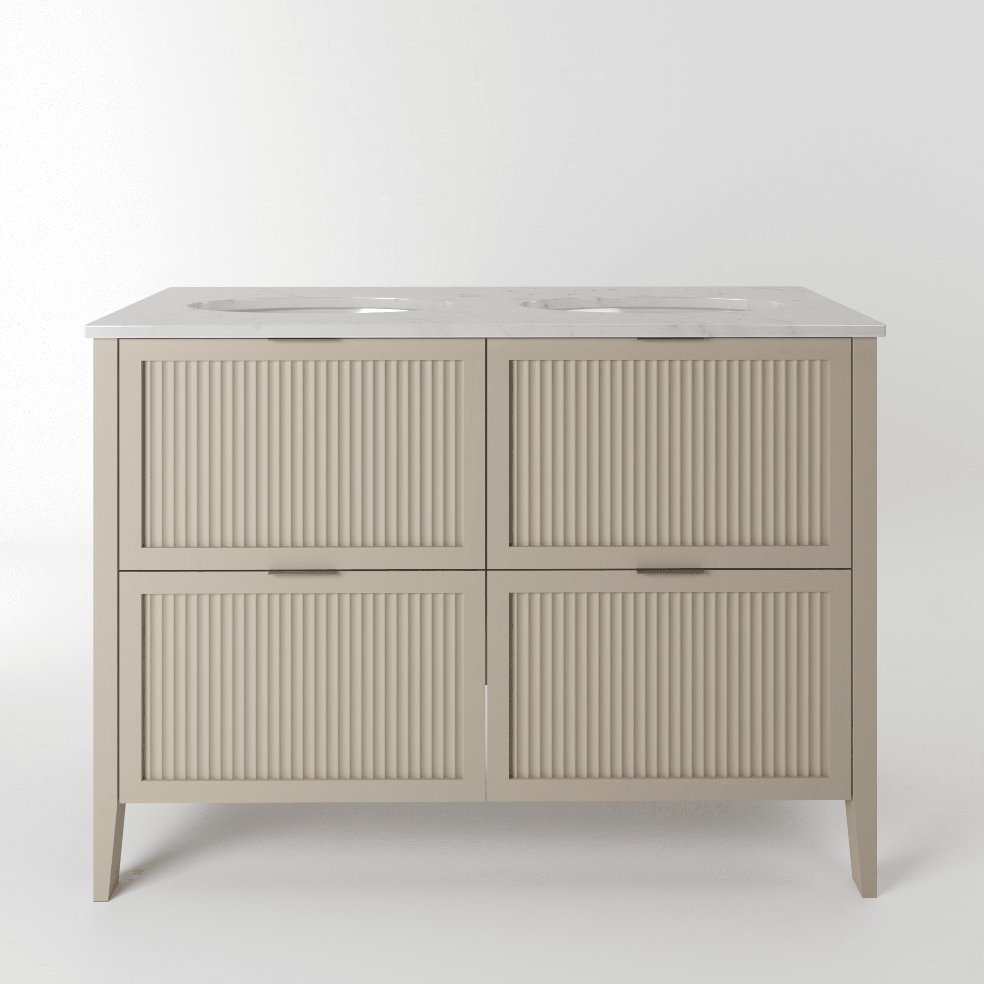 The Clifton | Undermounted | Painted Fluted Double Vanity 1200mm Elephants Breath - Mockridge Design
