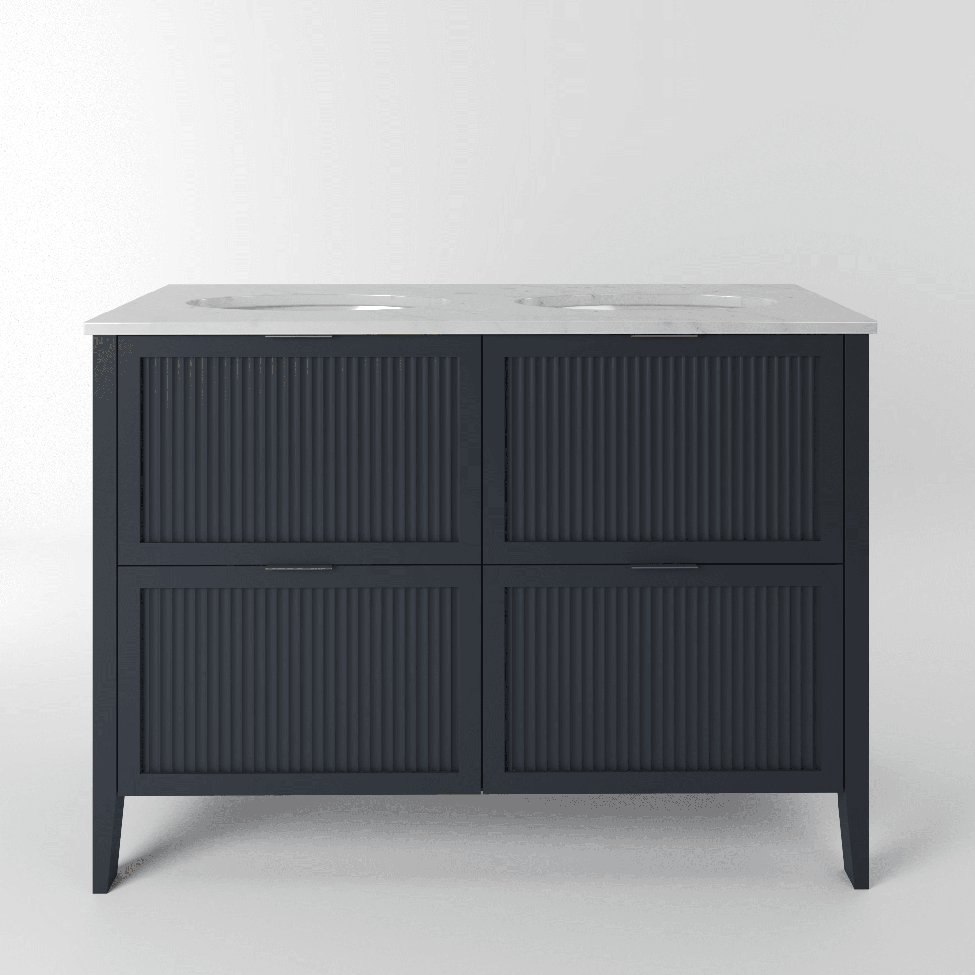 The Clifton | Undermounted | Painted Fluted Double Vanity 1200mm Railings - Mockridge Design