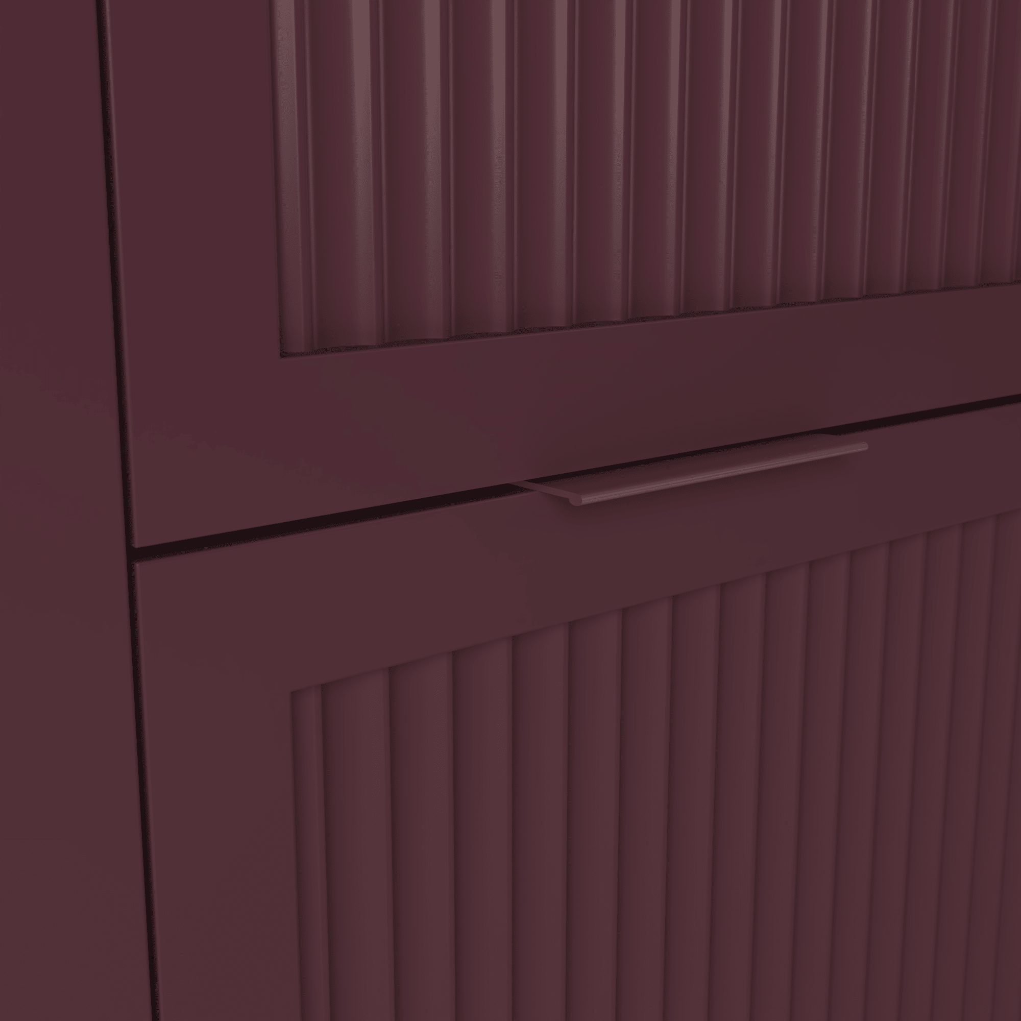 The Clifton | Undermounted | Painted Fluted Double Vanity 1600mm Brinjal - Mockridge Design