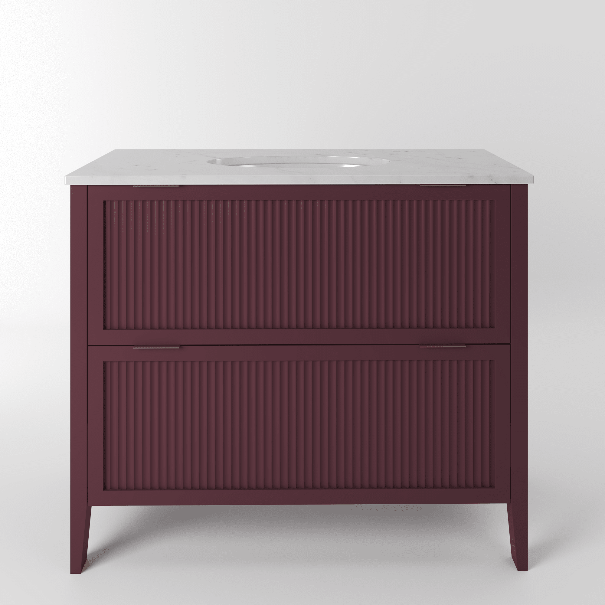 The Clifton | Undermounted | Painted Fluted Vanity 1000mm Brinjal - Mockridge Design