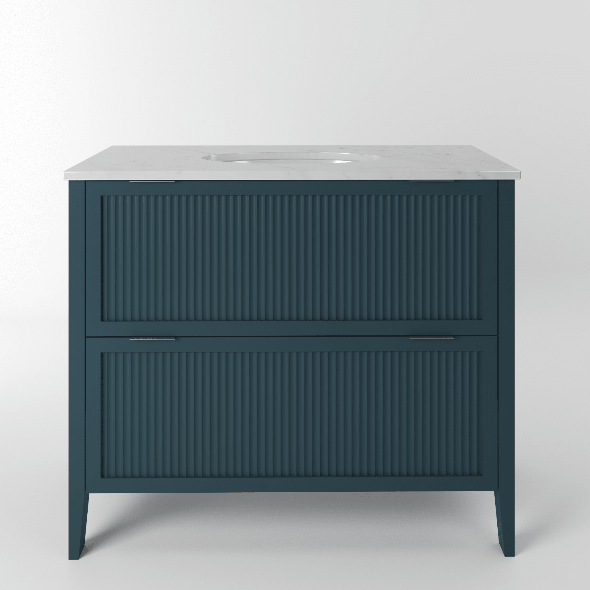 The Clifton | Undermounted | Painted Fluted Vanity 1000mm Stiffkey Blue - Mockridge Design