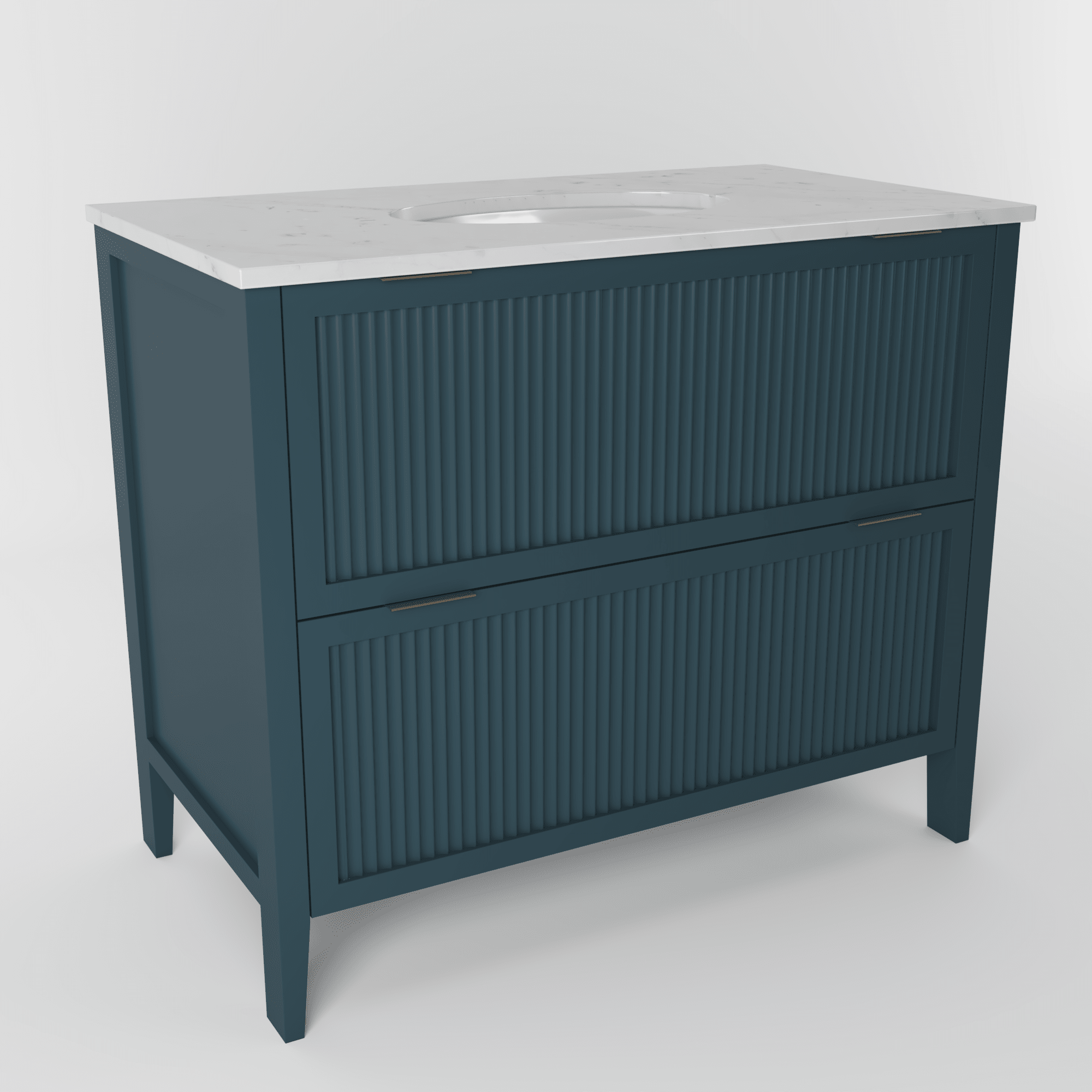 The Clifton | Undermounted | Painted Fluted Vanity 1000mm Stiffkey Blue - Mockridge Design