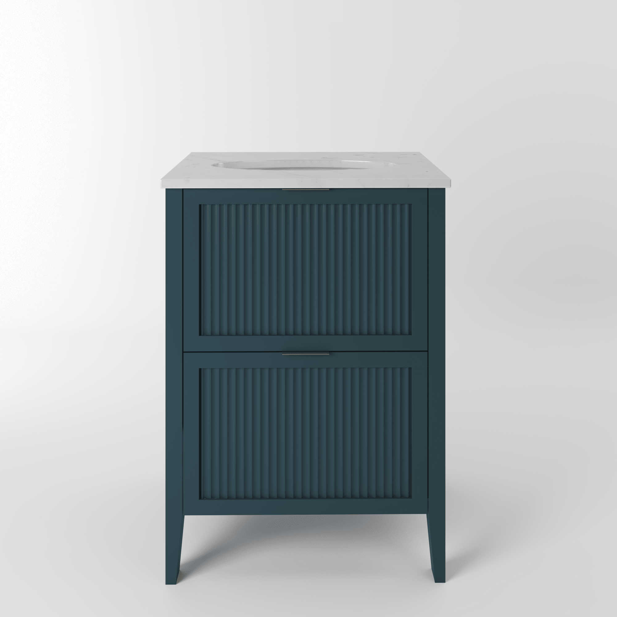 The Clifton | Undermounted | Painted Fluted Vanity 600mm Stiffkey Blue - Mockridge Design