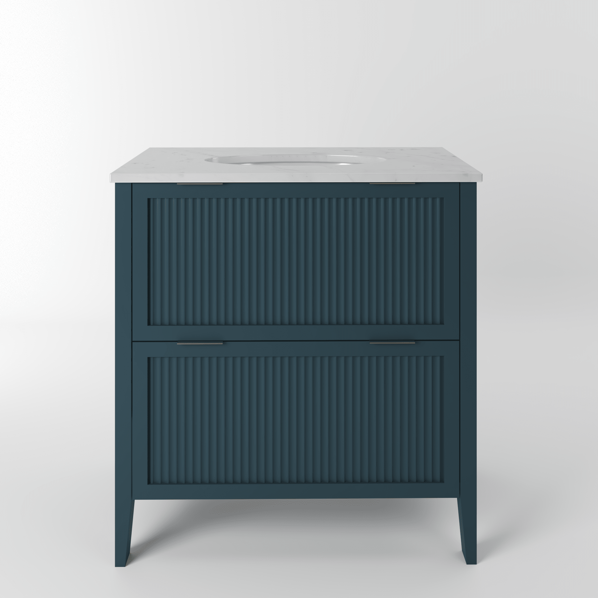 The Clifton | Undermounted | Painted Fluted Vanity 800mm Stiffkey Blue - Mockridge Design