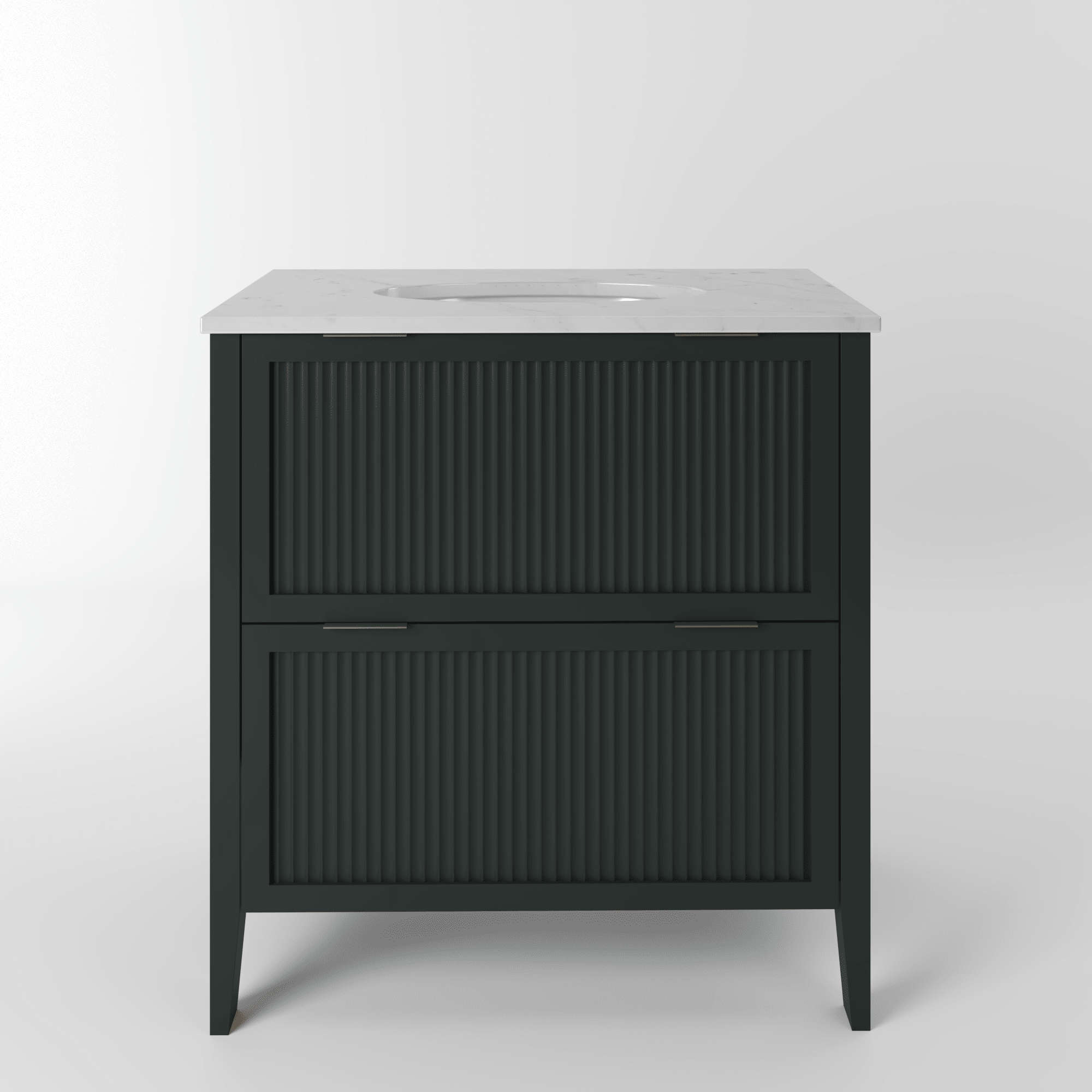 The Clifton | Undermounted | Painted Fluted Vanity 800mm Studio Green - Mockridge Design