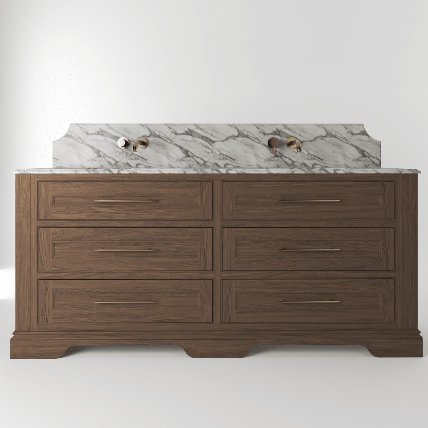 The Kingsbridge | Oak Double Vanity 1900mm | Chocolate - Mockridge Design