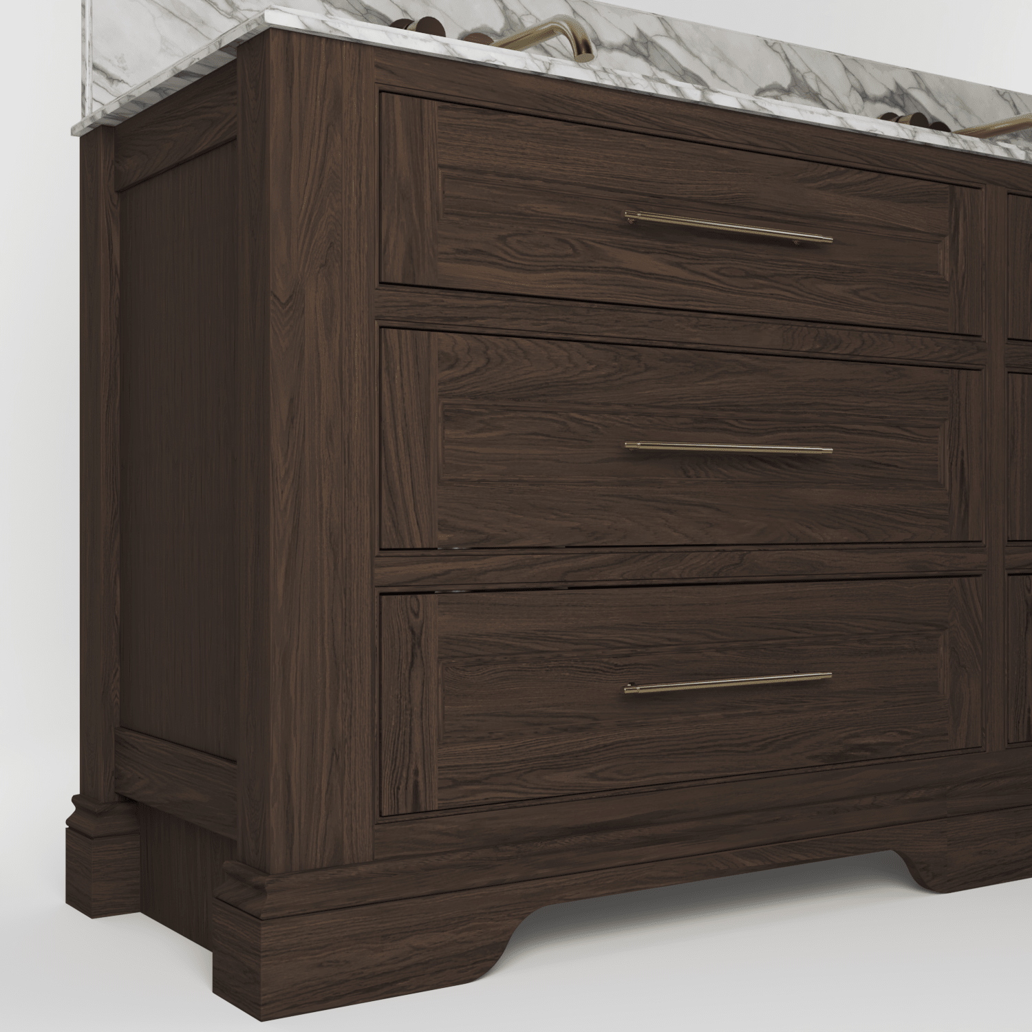 The Kingsbridge | Oak Double Vanity 1900mm | Dark Roast - Mockridge Design