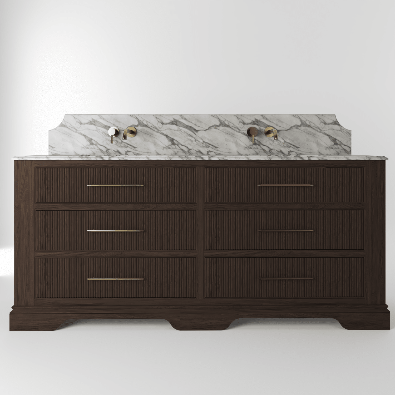 The Kingsbridge | Oak Double Vanity 1900mm | Dark Roast - Mockridge Design