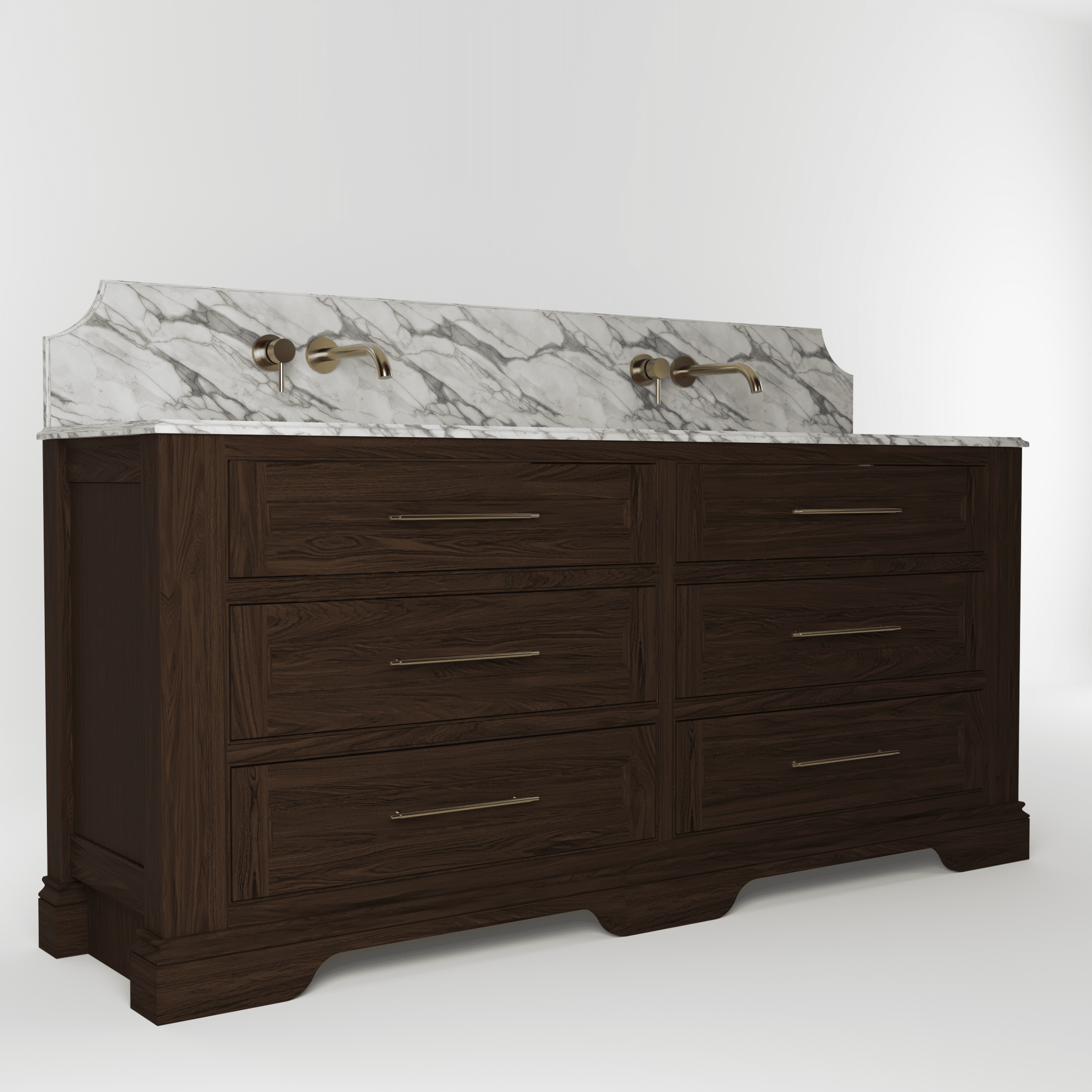 The Kingsbridge | Oak Double Vanity 1900mm | Espresso - Mockridge Design