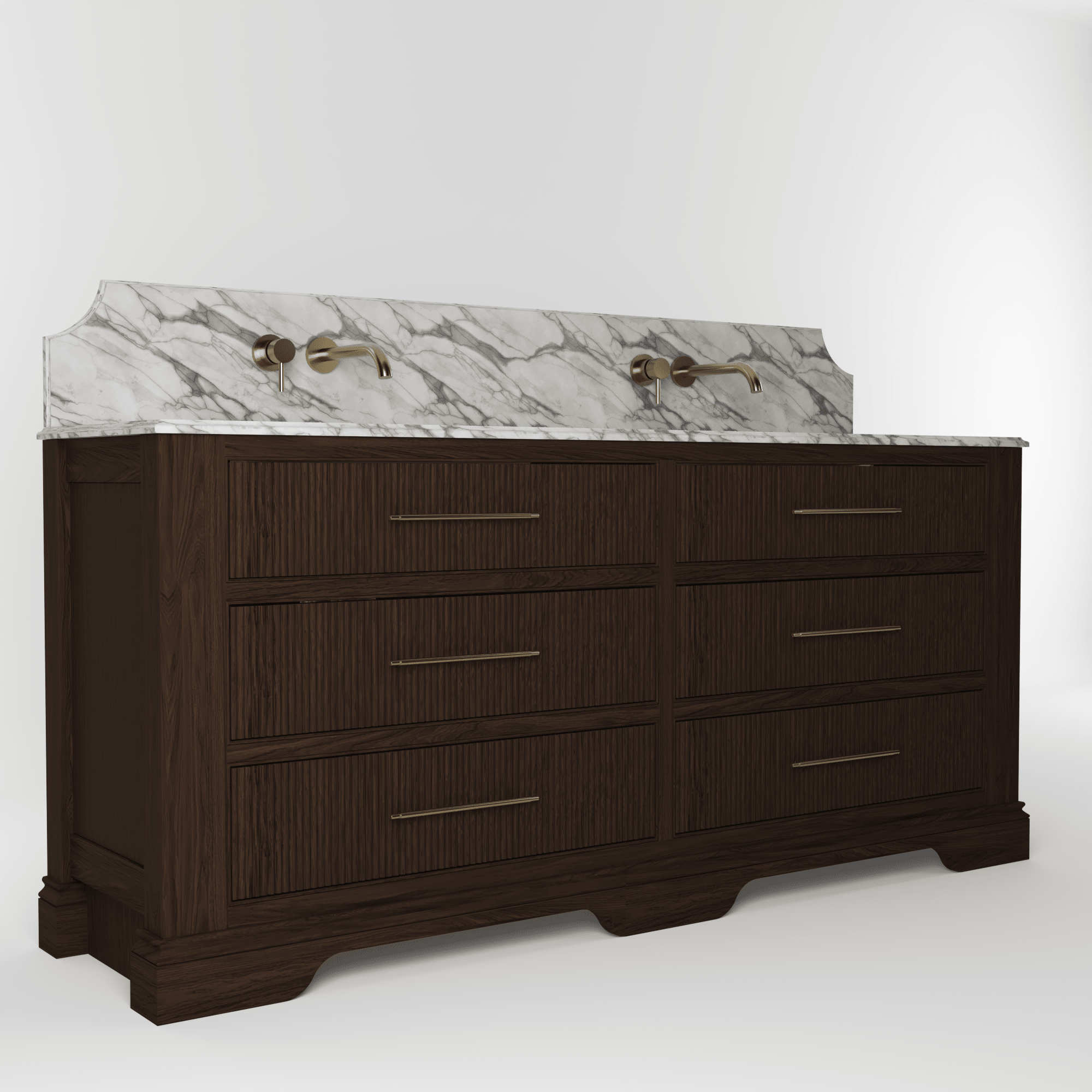 The Kingsbridge | Oak Double Vanity 1900mm | Espresso - Mockridge Design