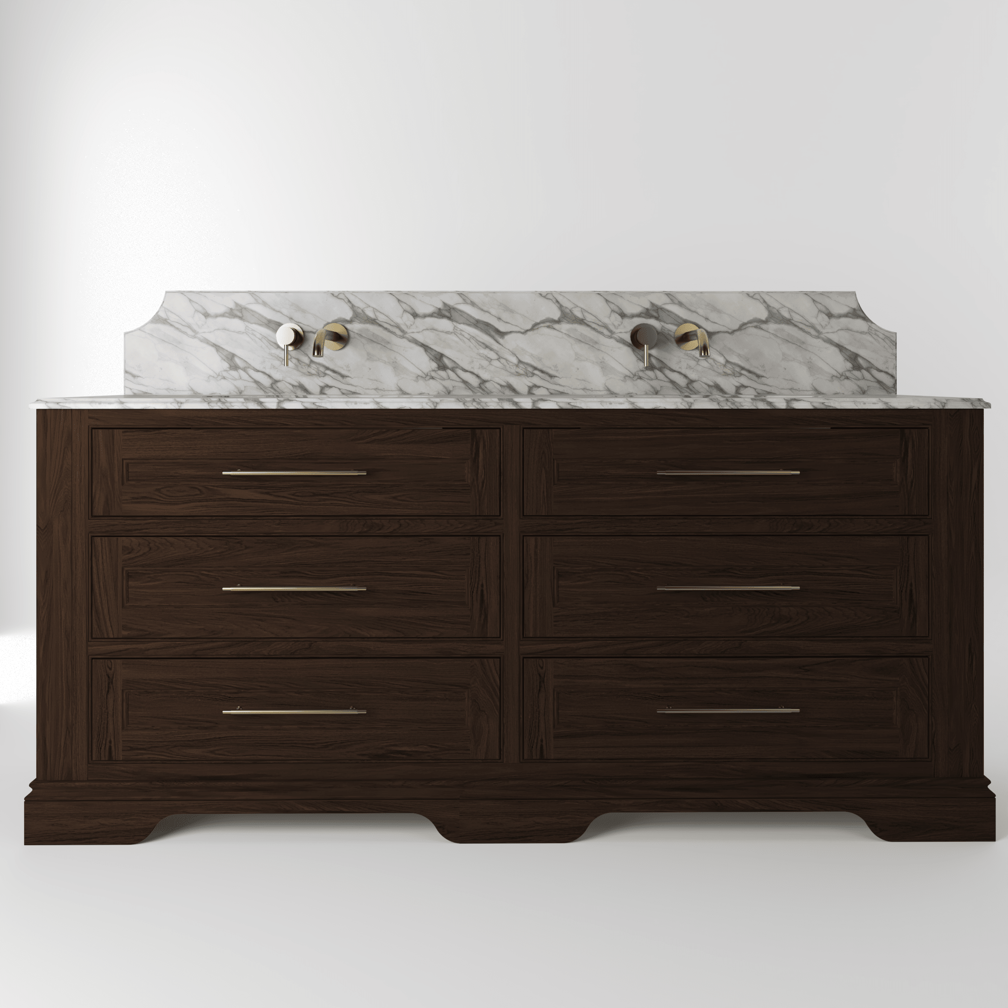 The Kingsbridge | Oak Double Vanity 1900mm | Espresso - Mockridge Design