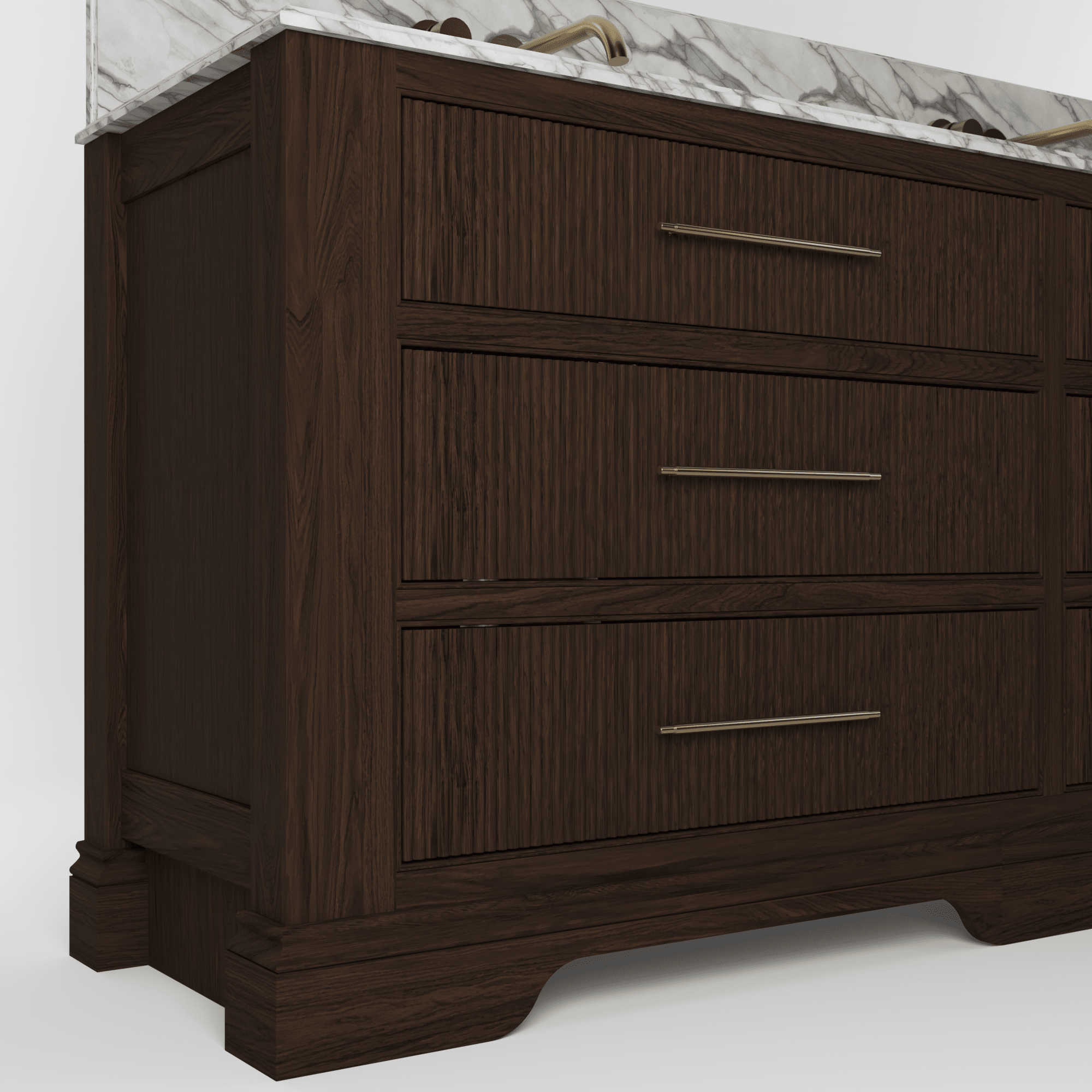 The Kingsbridge | Oak Double Vanity 1900mm | Espresso - Mockridge Design