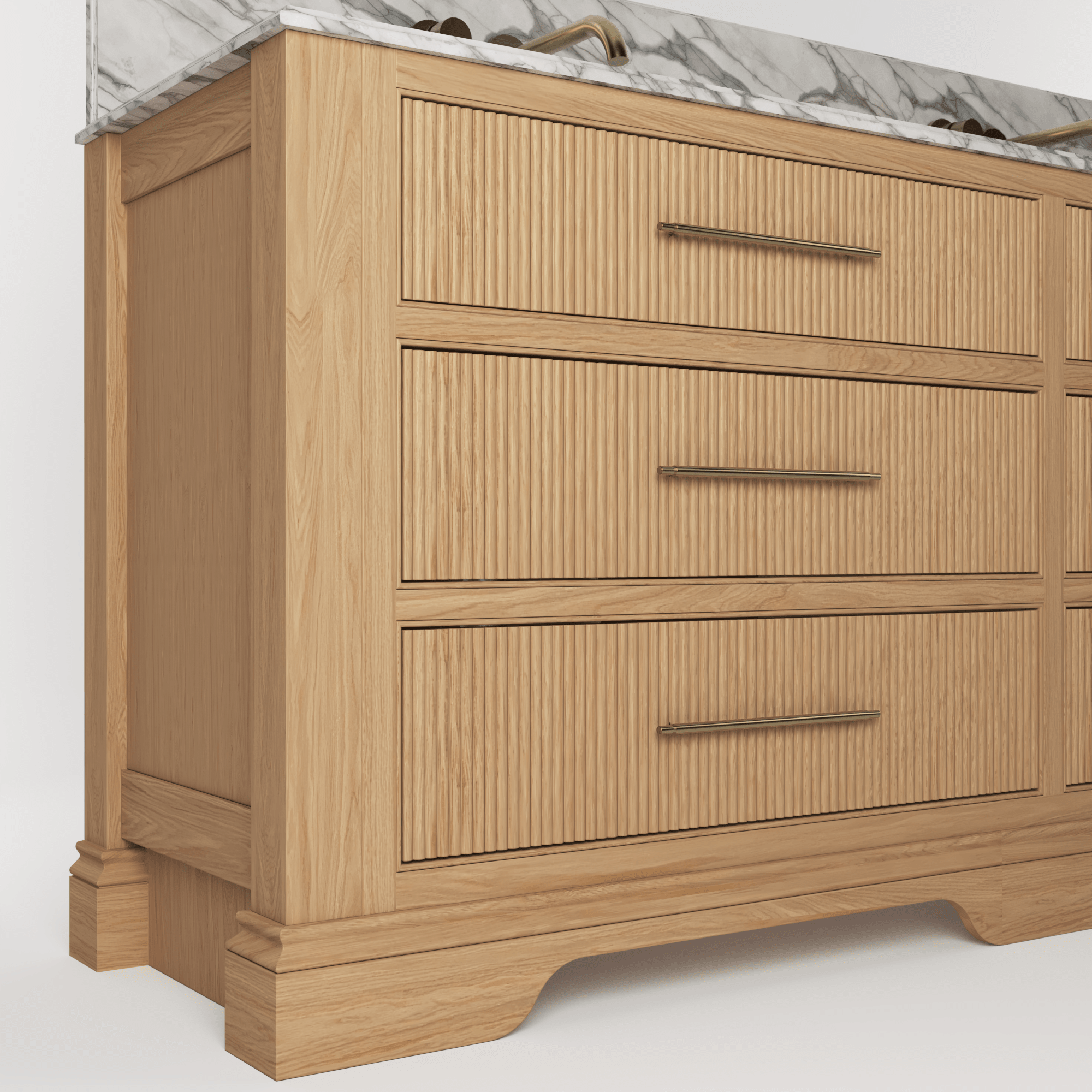 The Kingsbridge | Oak Double Vanity 1900mm | Natural - Mockridge Design