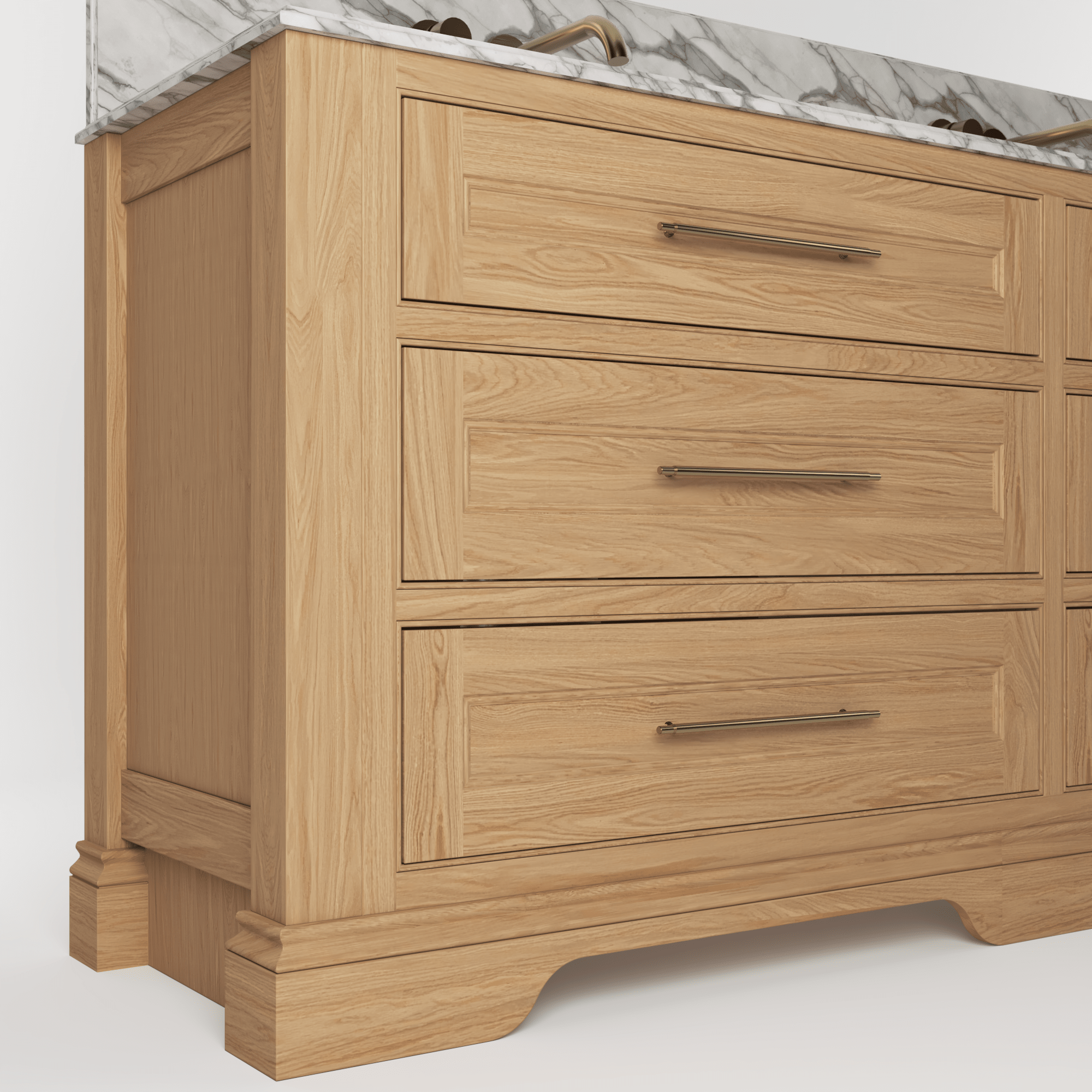 The Kingsbridge | Oak Double Vanity 1900mm | Natural - Mockridge Design