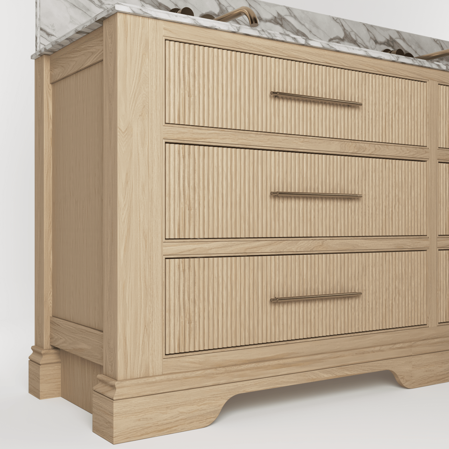 The Kingsbridge | Oak Double Vanity 1900mm | Smoke 5% - Mockridge Design