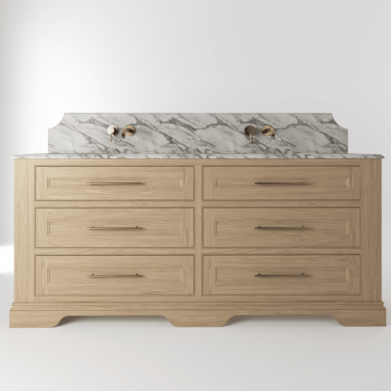 The Kingsbridge | Oak Double Vanity 1900mm | Smoke 5% - Mockridge Design