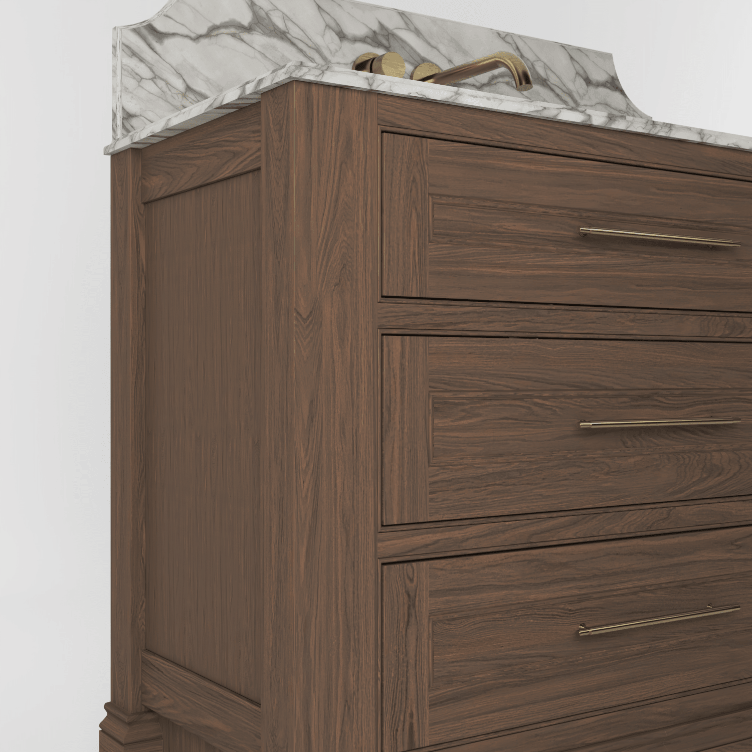 The Kingsbridge | Oak Single Vanity 1000mm | Chocolate - Mockridge Design