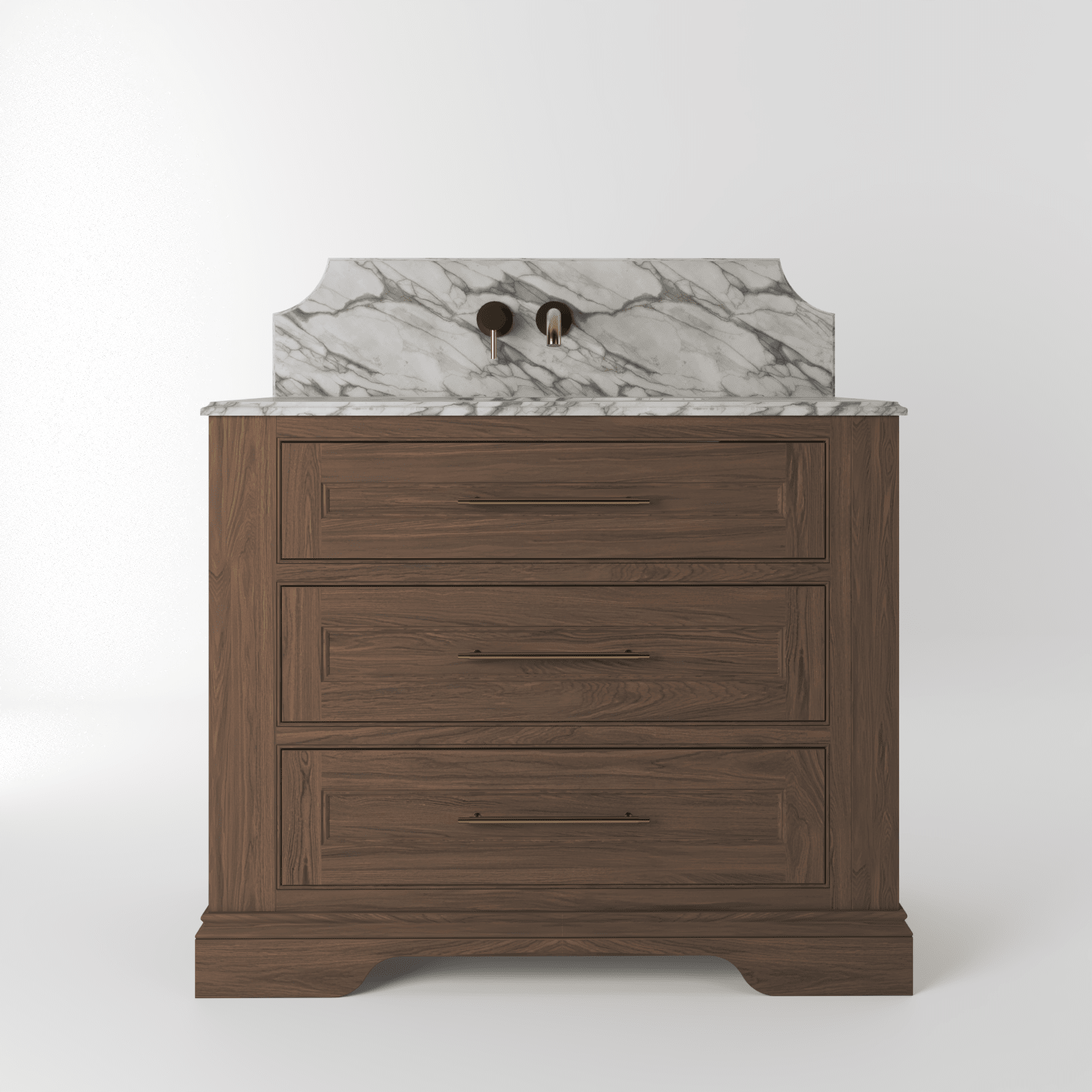 The Kingsbridge | Oak Single Vanity 1000mm | Chocolate - Mockridge Design