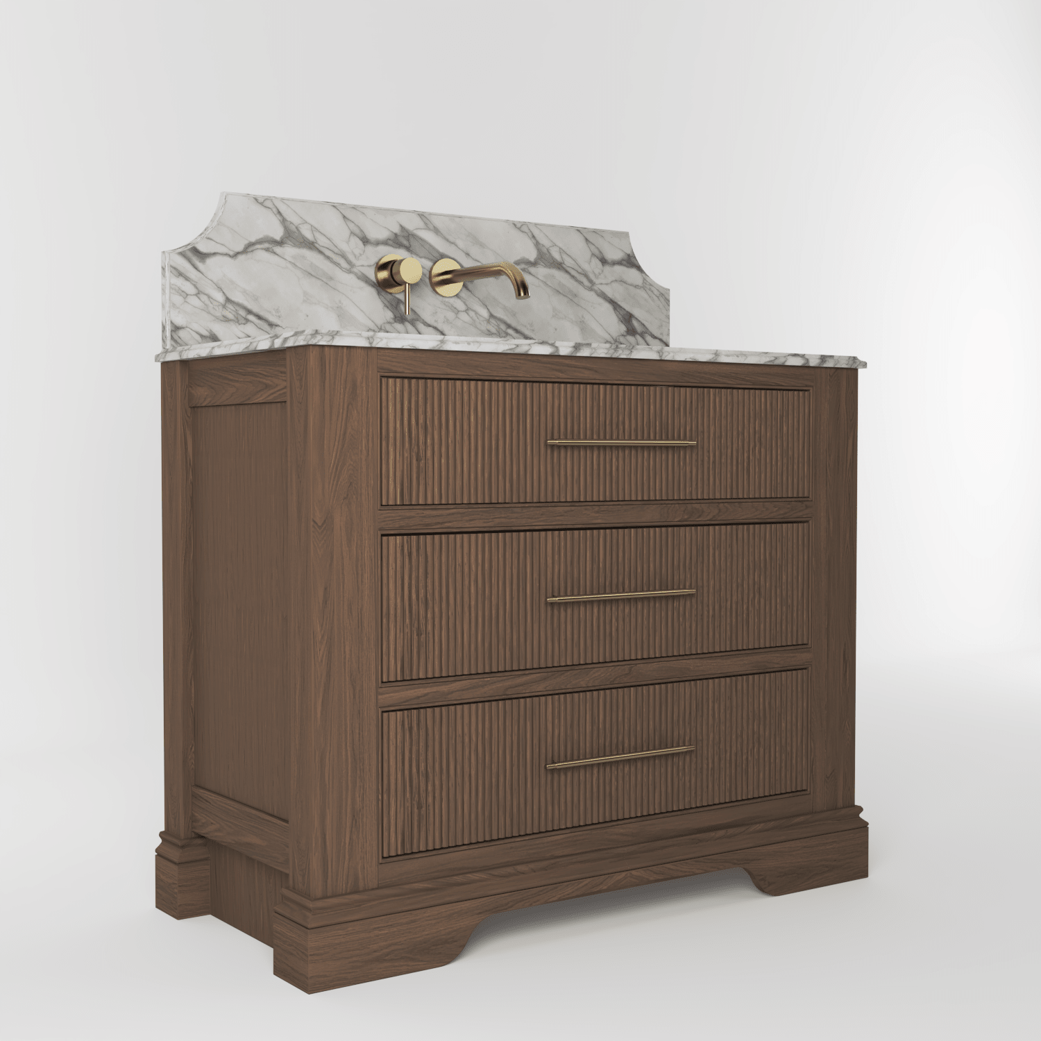 The Kingsbridge | Oak Single Vanity 1000mm | Chocolate - Mockridge Design