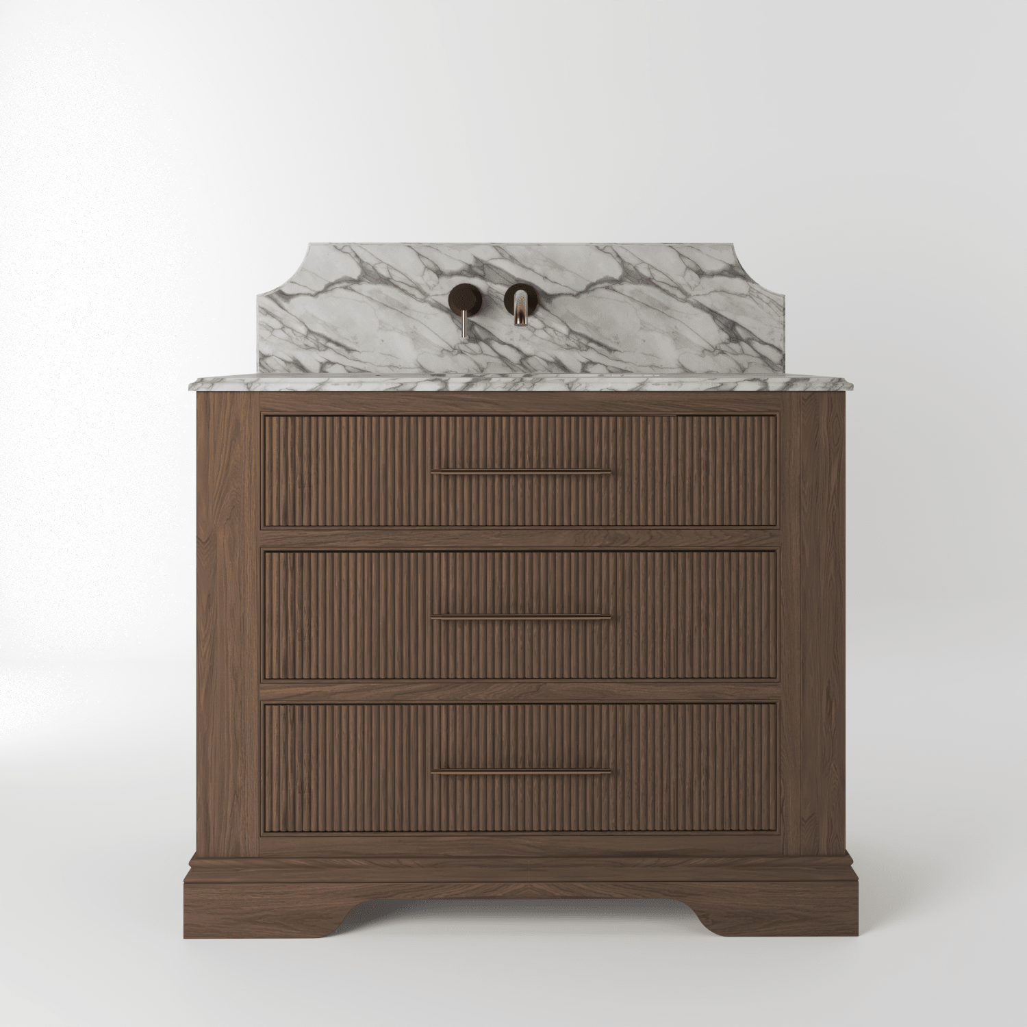 The Kingsbridge | Oak Single Vanity 1000mm | Chocolate - Mockridge Design