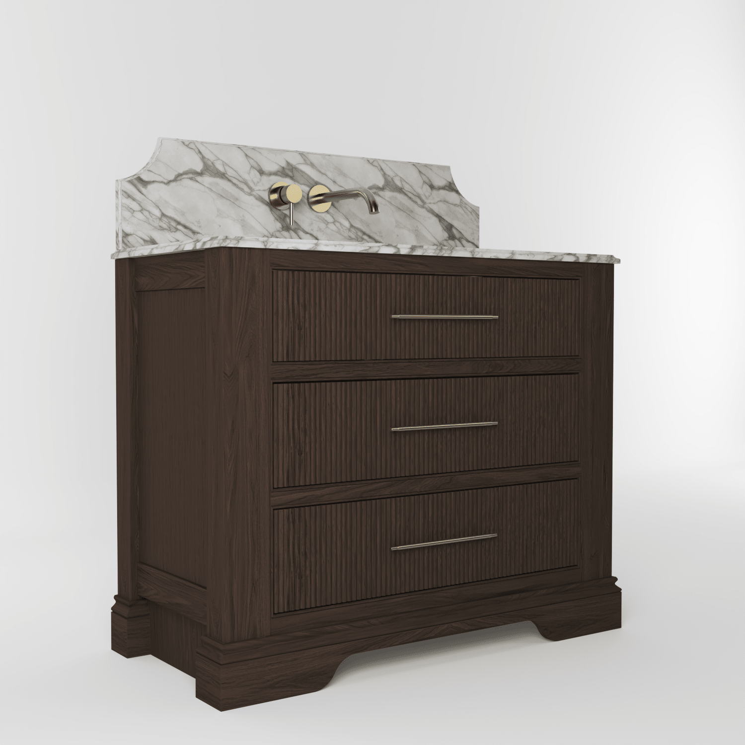 The Kingsbridge | Oak Single Vanity 1000mm | Dark Roast - Mockridge Design