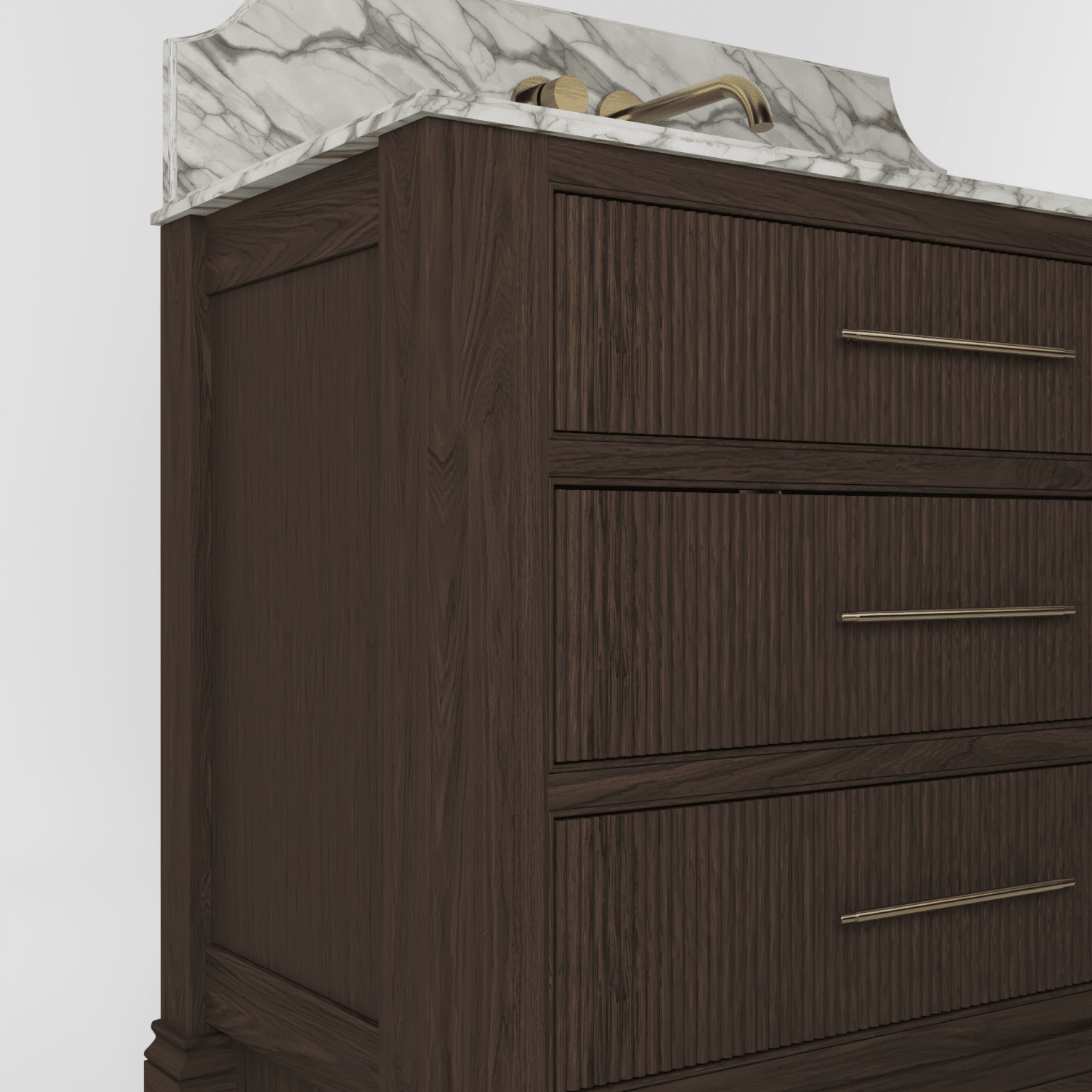 The Kingsbridge | Oak Single Vanity 1000mm | Dark Roast - Mockridge Design