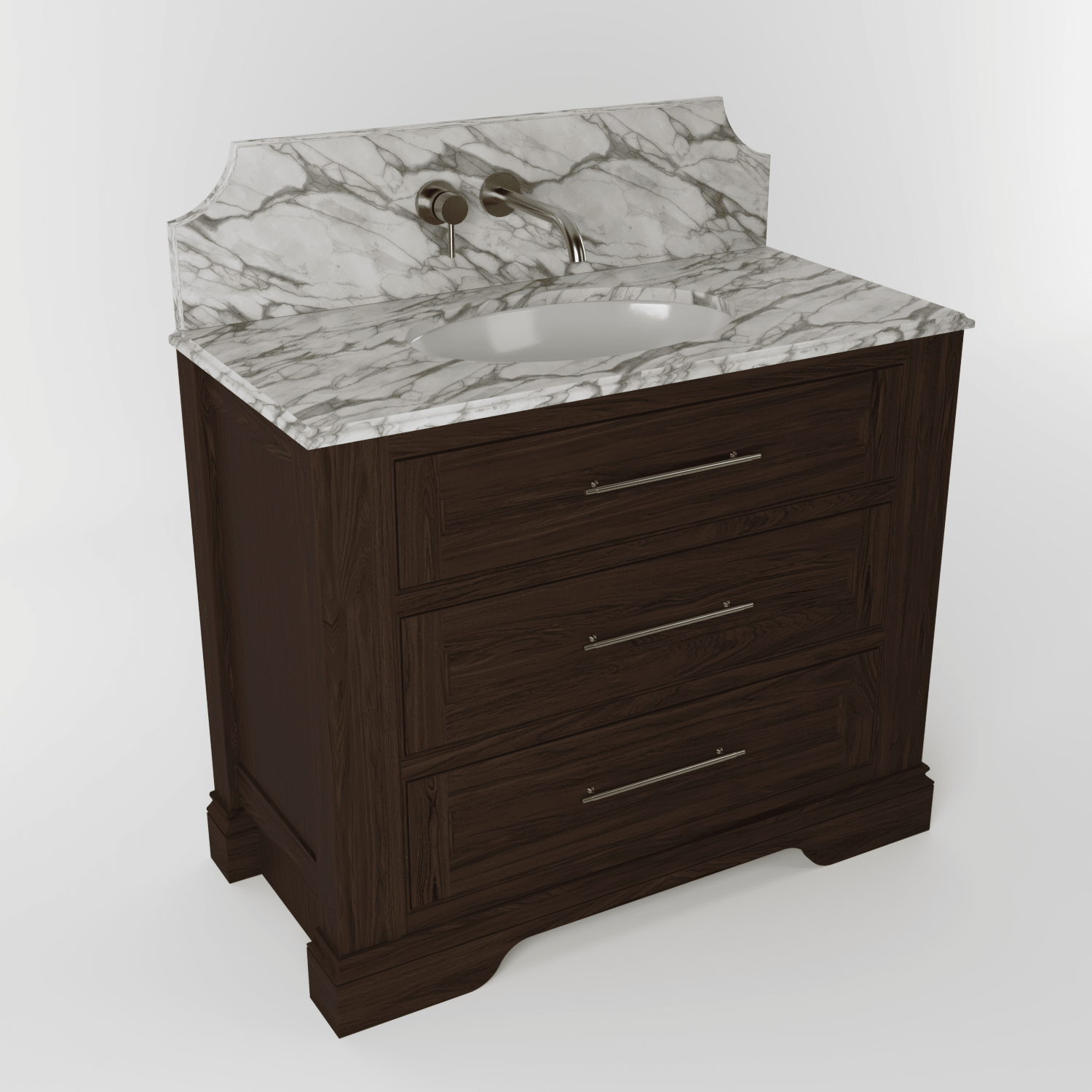 The Kingsbridge | Oak Single Vanity 1000mm | Espresso - Mockridge Design