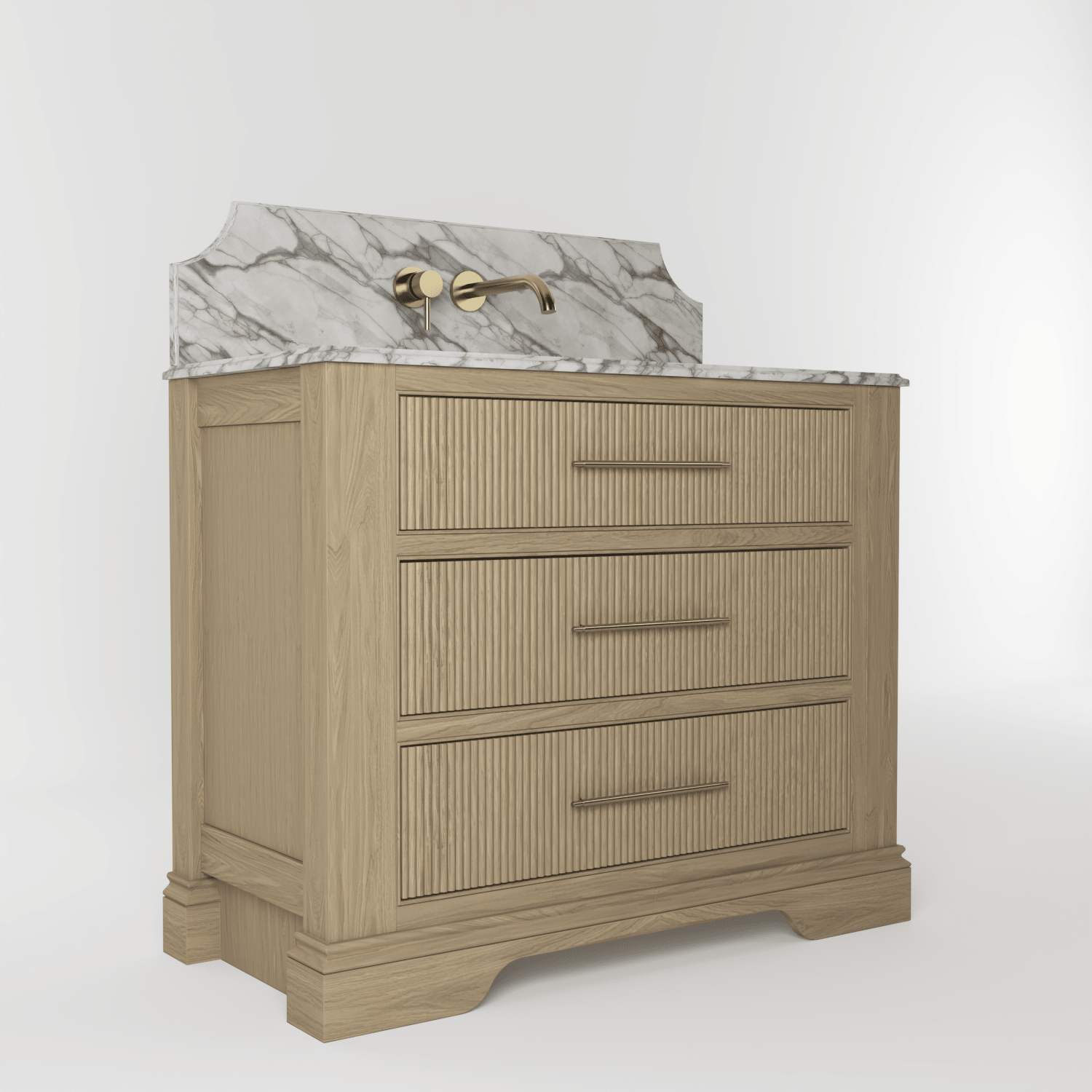 The Kingsbridge | Oak Single Vanity 1000mm | Macchiato - Mockridge Design