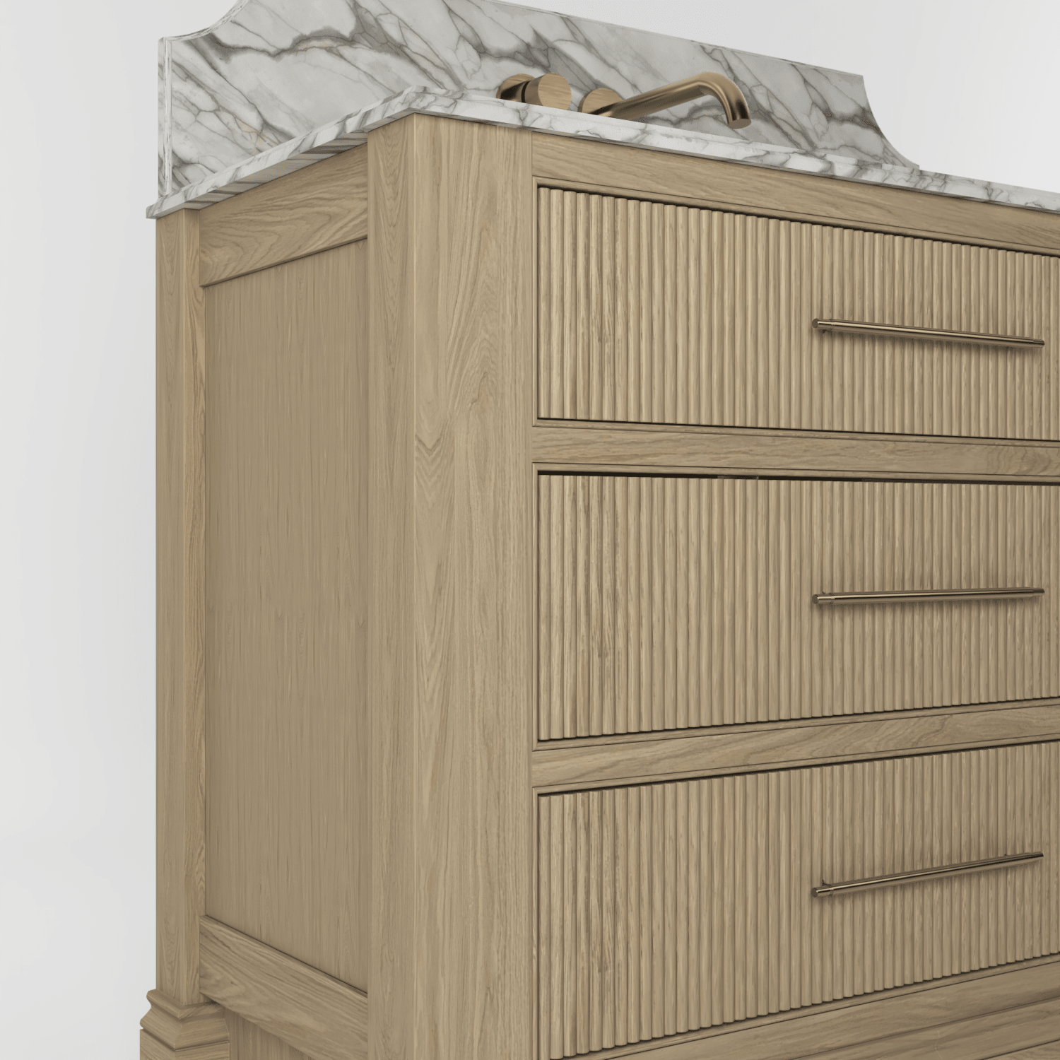 The Kingsbridge | Oak Single Vanity 1000mm | Macchiato - Mockridge Design
