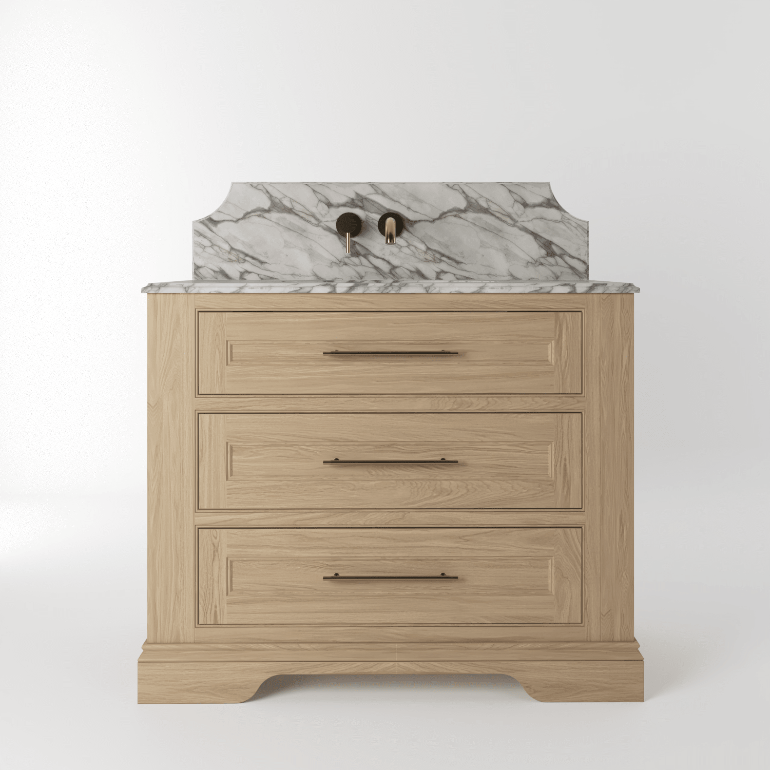 The Kingsbridge | Oak Single Vanity 1000mm | Smoke 5% - Mockridge Design