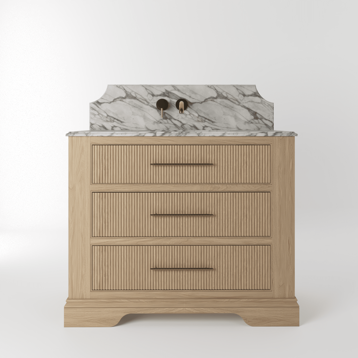 The Kingsbridge | Oak Single Vanity 1000mm | Smoke 5% - Mockridge Design