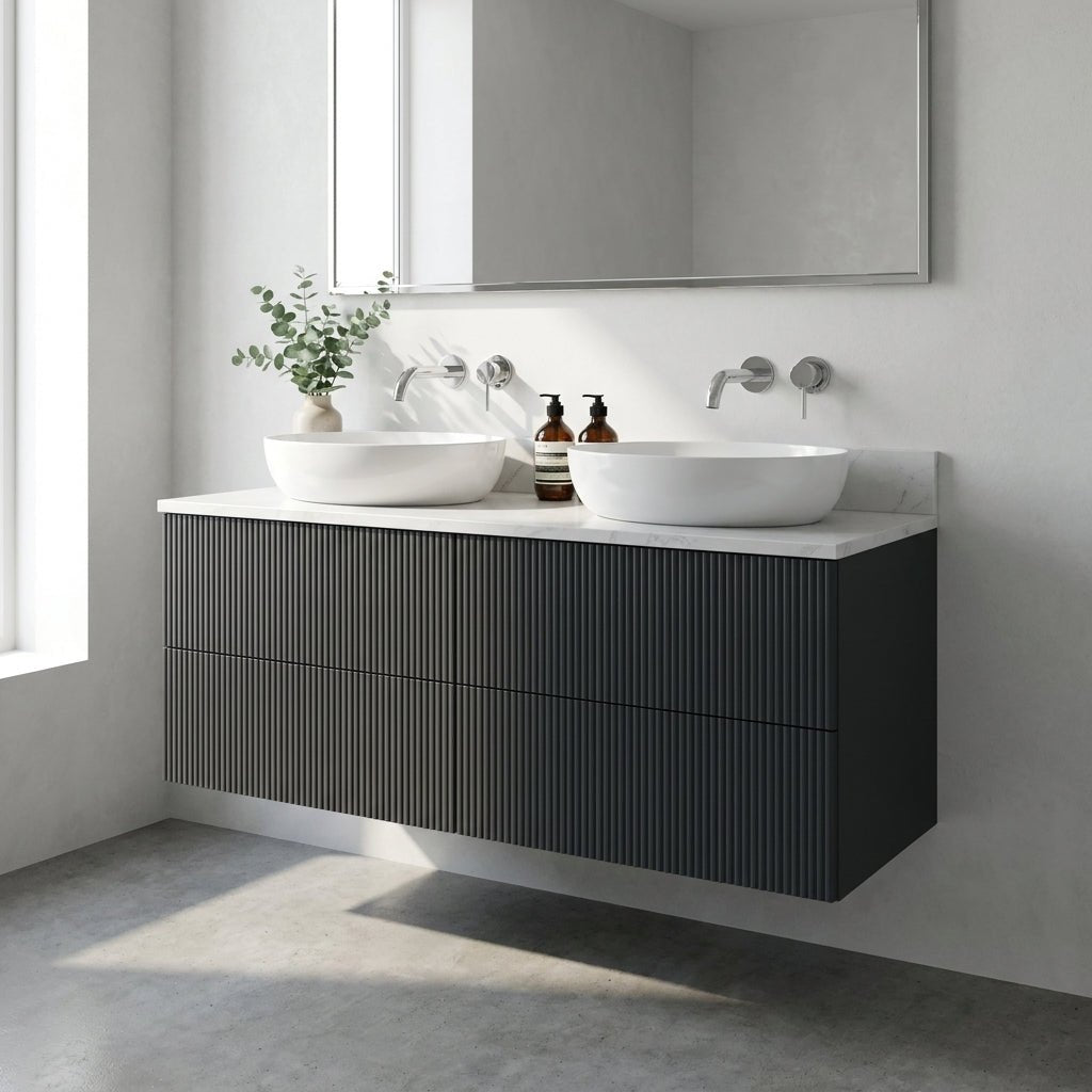 The Reeded | Painted Double Vanity 1200mm Railings - Mockridge Design