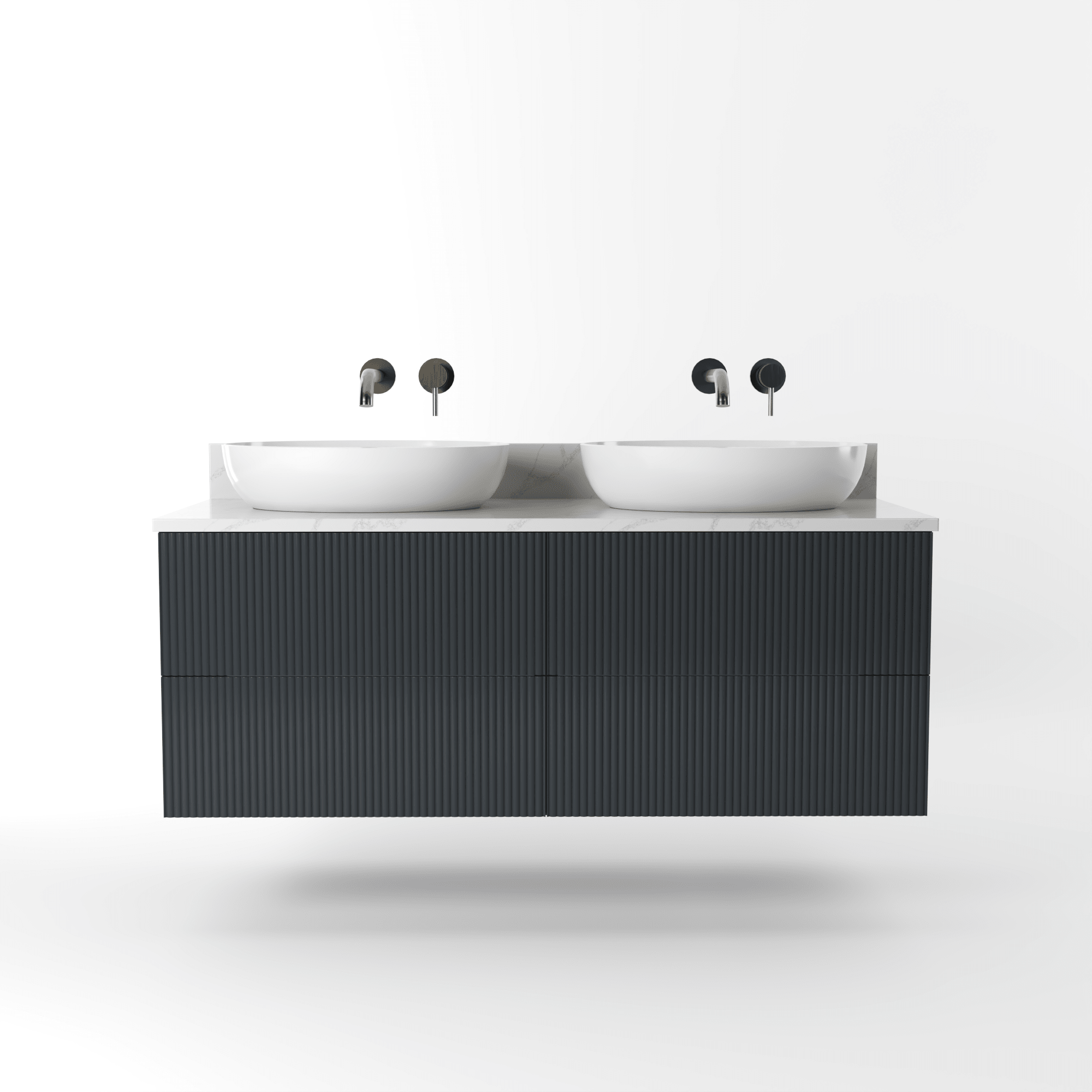 The Reeded | Painted Double Vanity 1200mm Railings - Mockridge Design