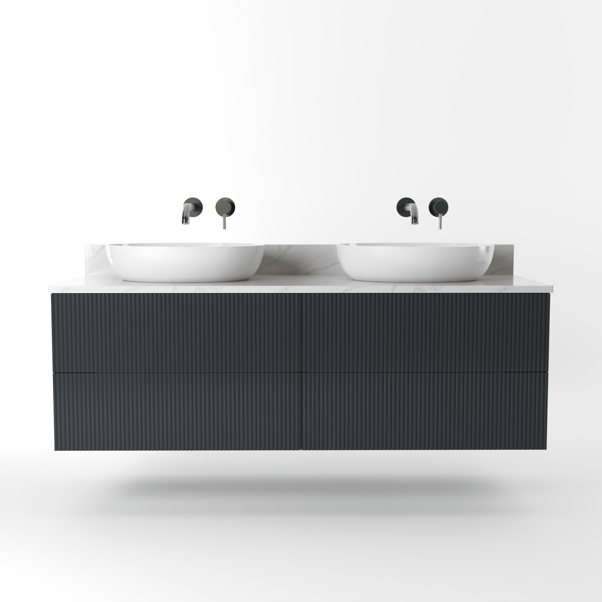 The Reeded | Painted Double Vanity 1400mm Railings - Mockridge Design