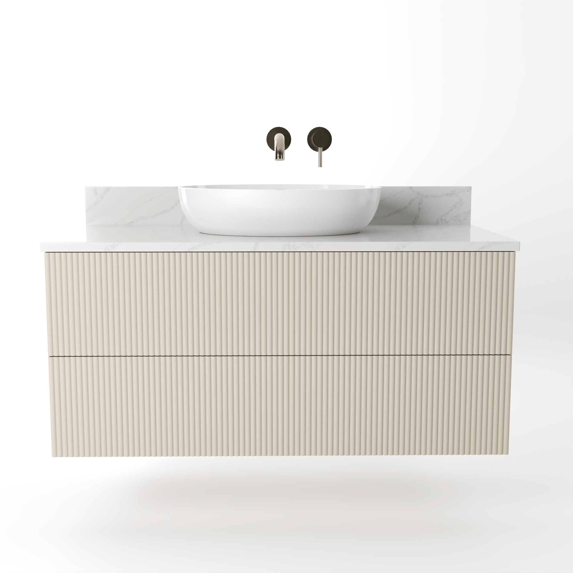 The Reeded | Painted Vanity 1000mm Elephants Breath - Mockridge Design