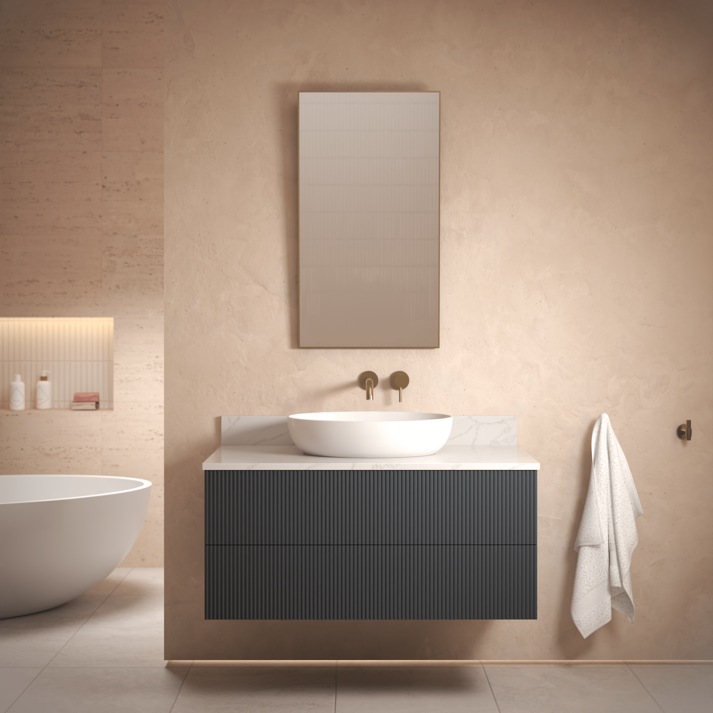 The Reeded | Painted Vanity 1000mm Railings - Mockridge Design