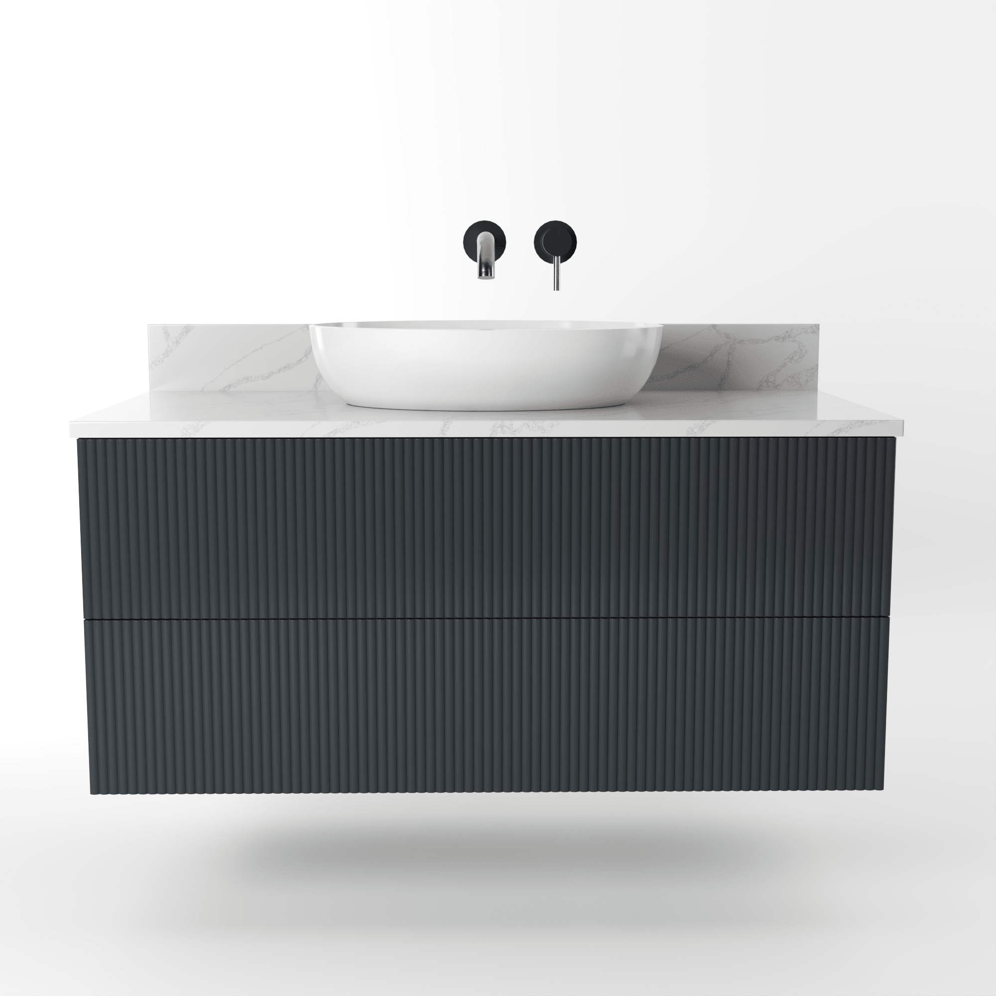 The Reeded | Painted Vanity 1000mm Railings - Mockridge Design