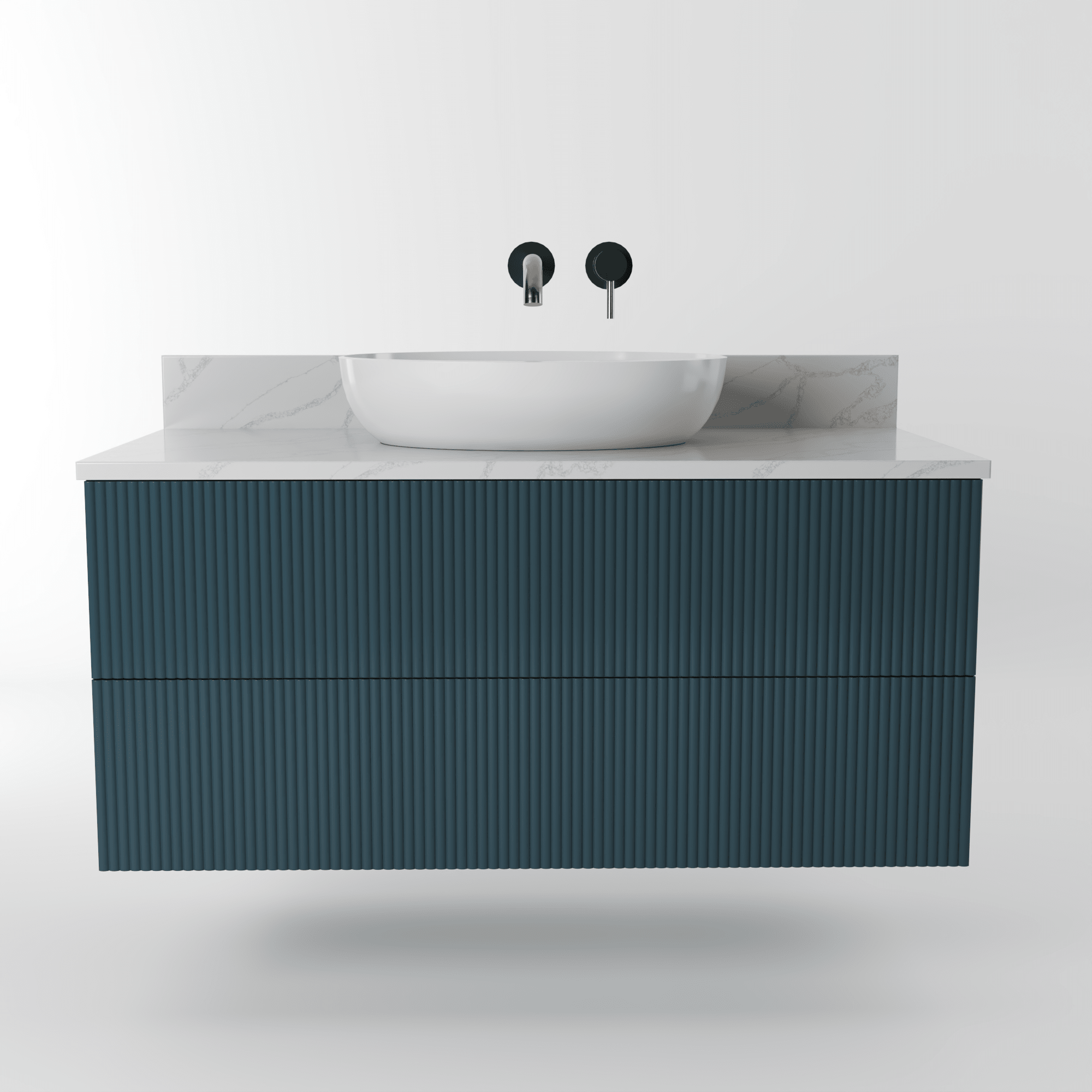 The Reeded | Painted Vanity 1000mm Stiffkey Blue - Mockridge Design