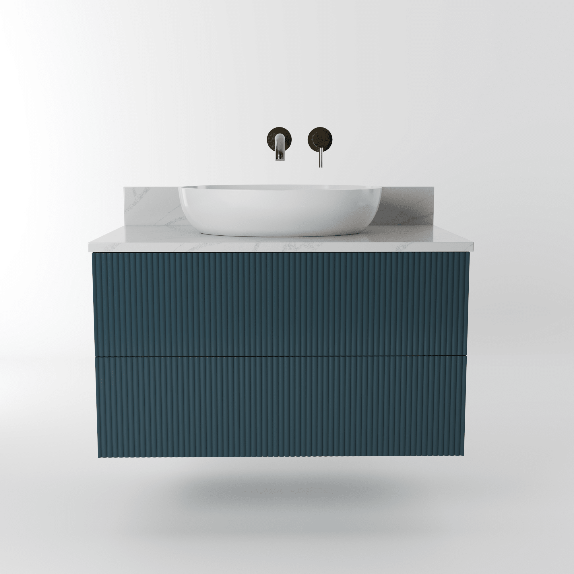The Reeded | Painted Vanity 800mm Stiffkey Blue - Mockridge Design