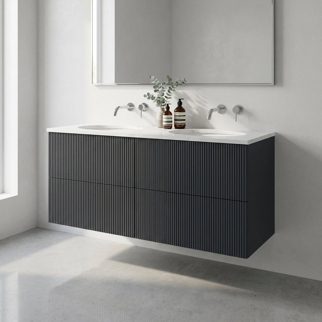 The Reeded | Undermounted | Painted Double Vanity 1200mm Railings - Mockridge Design