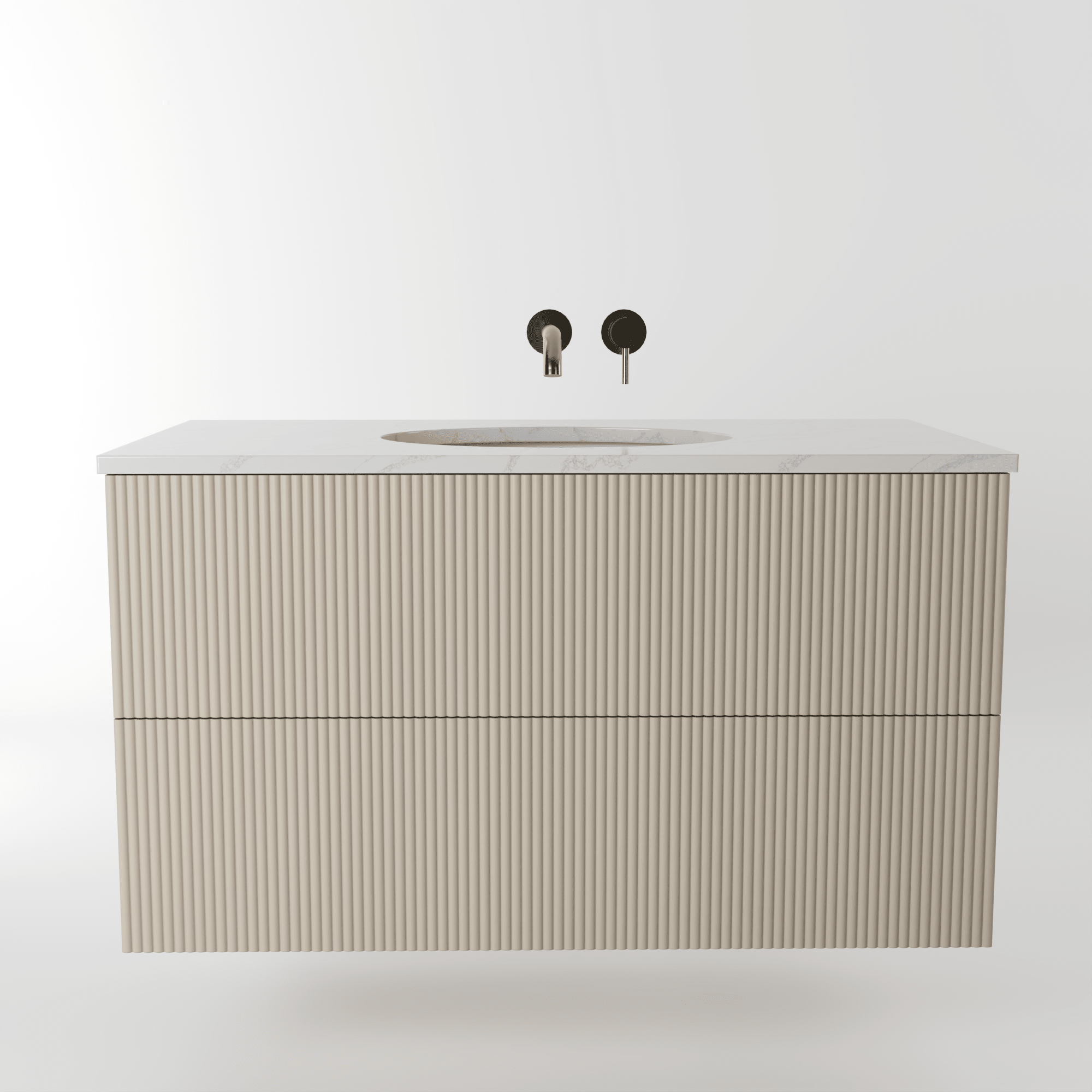 The Reeded | Undermounted | Painted Vanity 1000mm Elephants Breath - Mockridge Design