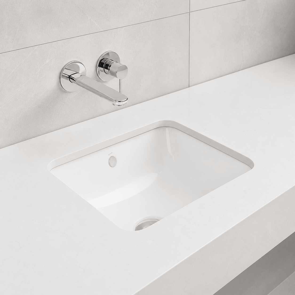 Vitra s20 480mm | Undermount Basin | Ceramic | White Gloss - Mockridge Design