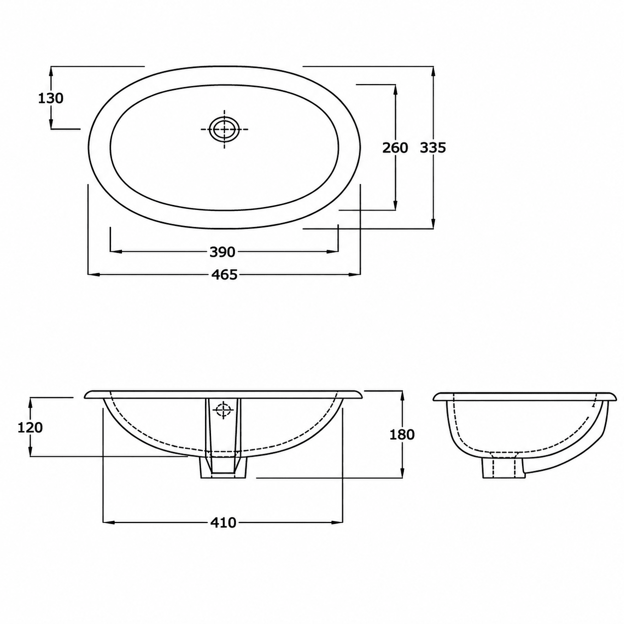 Lily 460mm | Undermount Basin | Ceramic | White Gloss - Mockridge Design