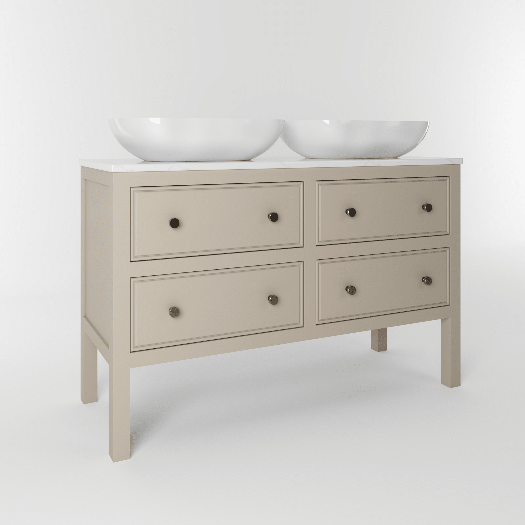 The Chester | Painted Beaded Double Vanity 1200mm Elephants Breath - Mockridge Design
