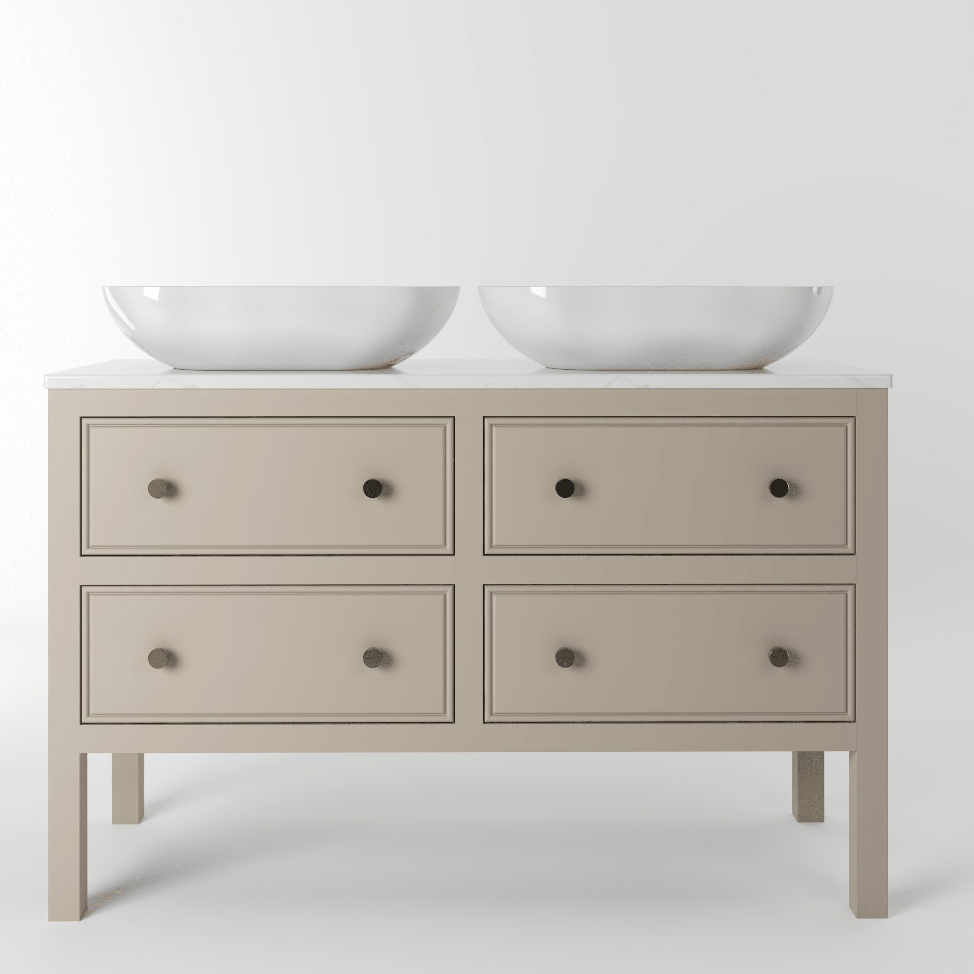 The Chester | Painted Beaded Double Vanity 1200mm Elephants Breath - Mockridge Design