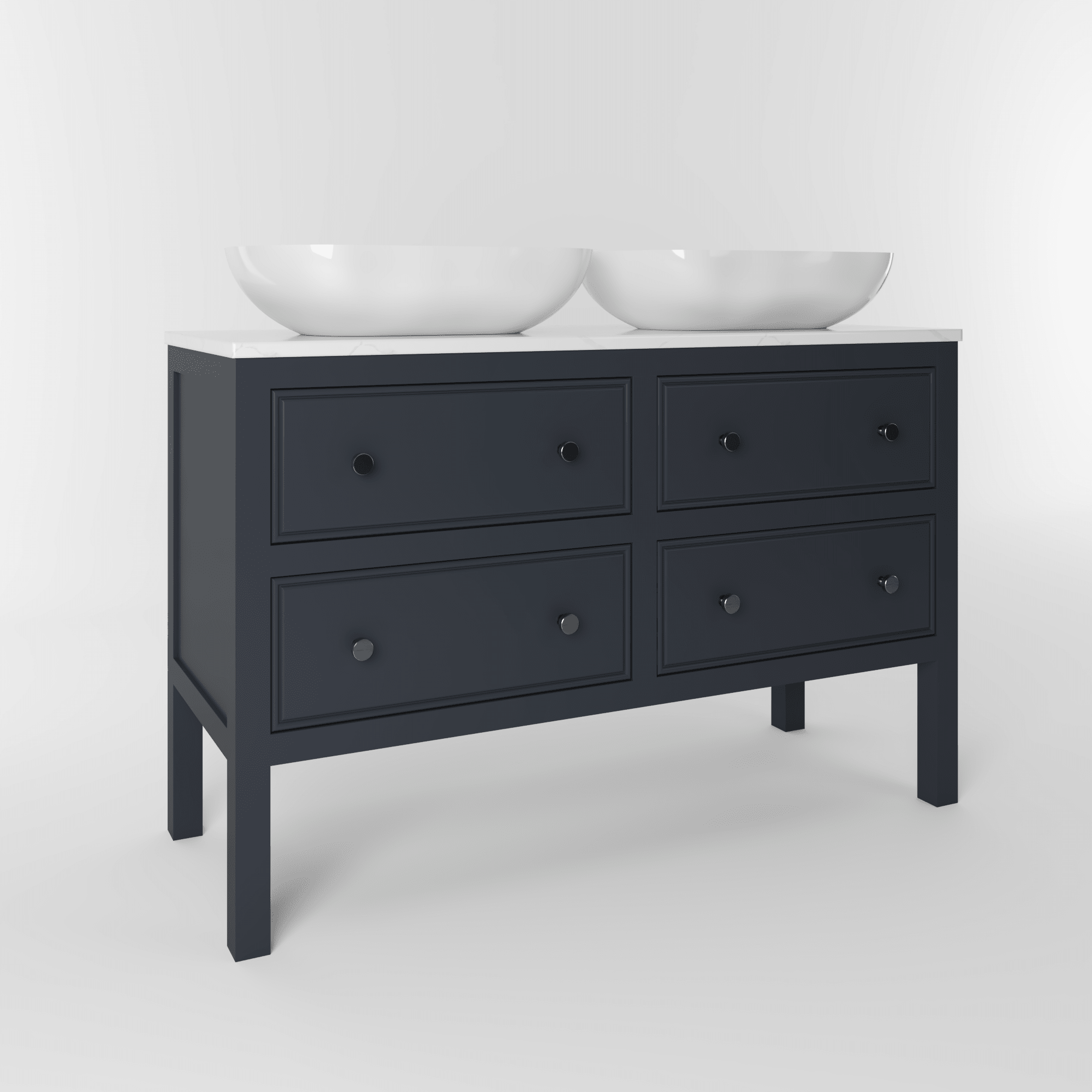 The Chester | Painted Beaded Double Vanity 1200mm Railings - Mockridge Design