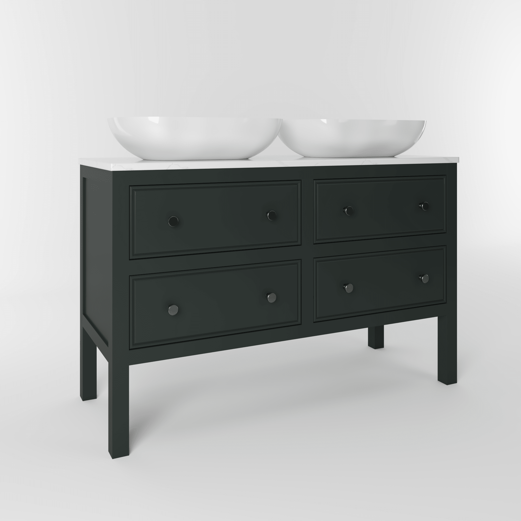 The Chester | Painted Beaded Double Vanity 1200mm Studio Green - Mockridge Design